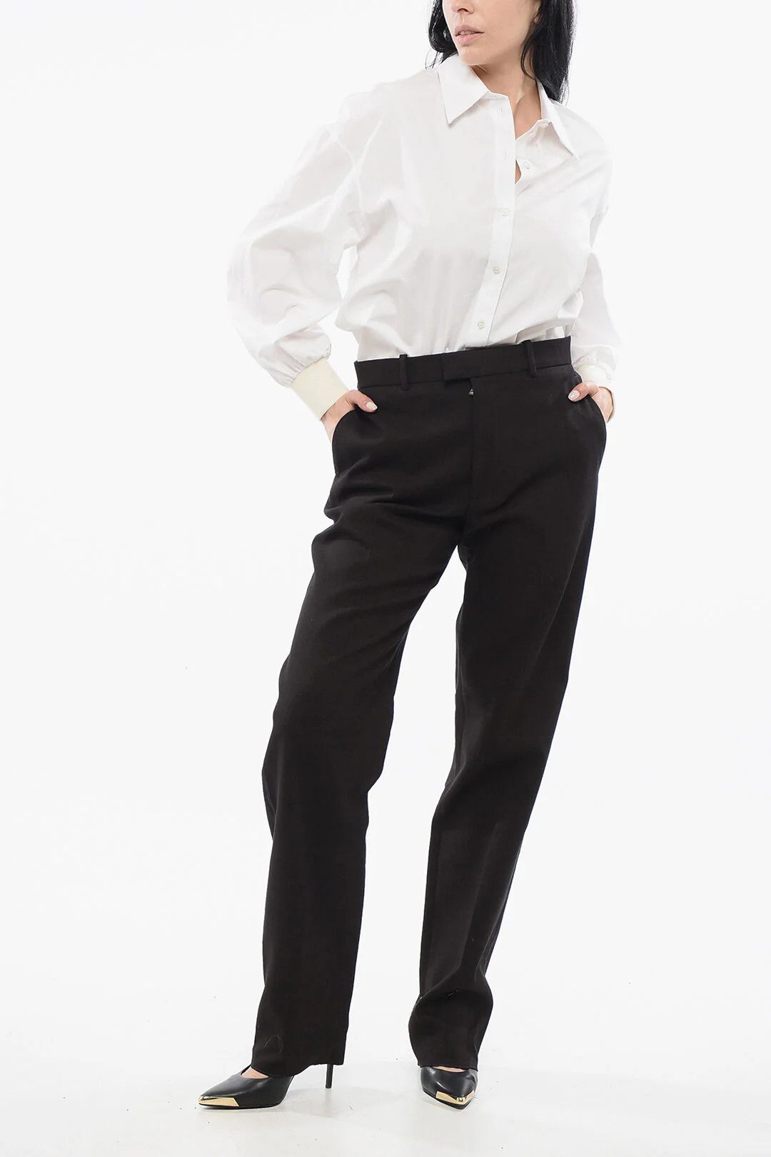 Bottega Veneta og1mm0426 Cotton-Blend Chino Pant in Brown Size 25" / US 0 / IT 36 - 4 Thumbnail