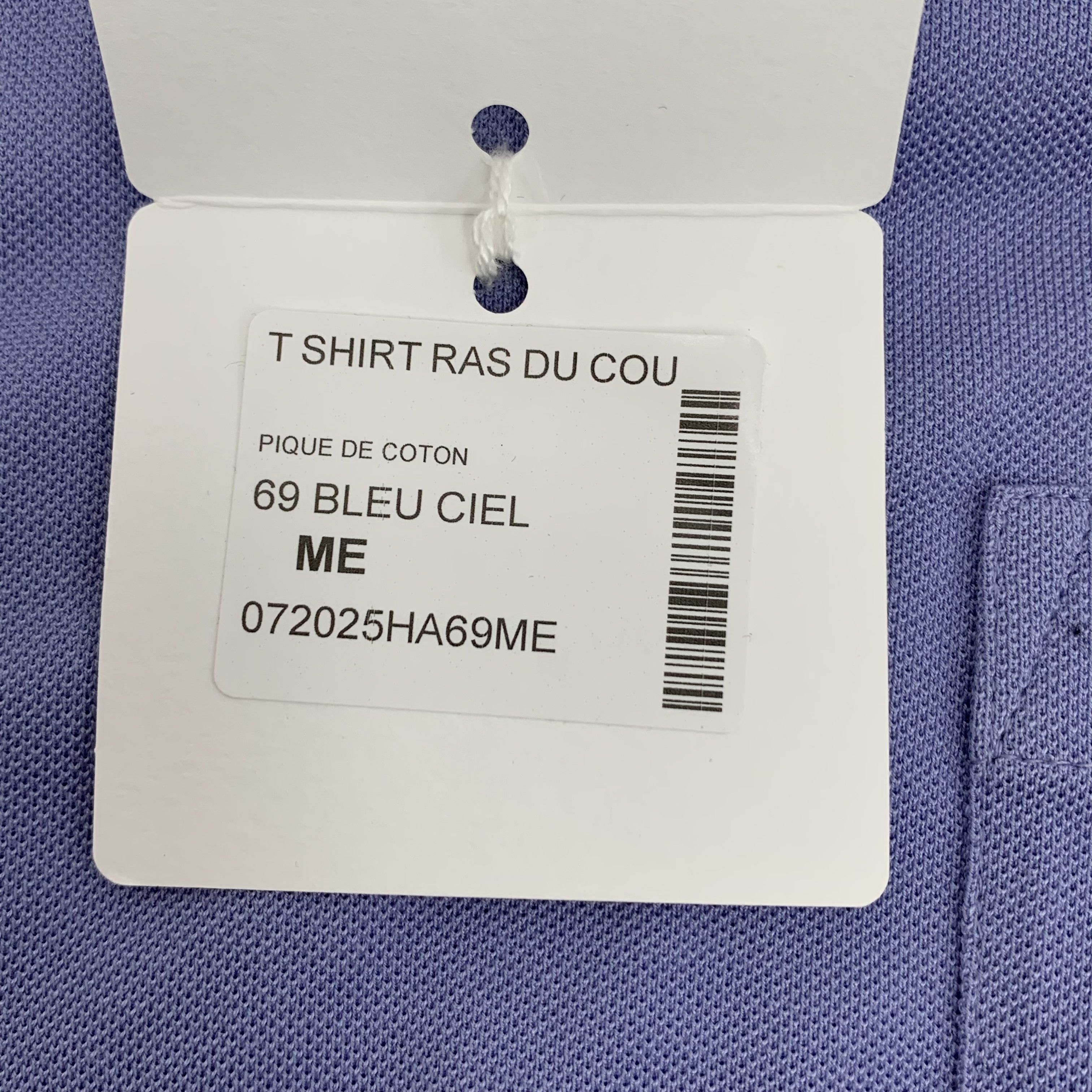 Hermes Hermes Pocket H Embroidered Cotton T-Shirt Blue (M) Size US M / EU 48-50 / 2 - 8 Thumbnail