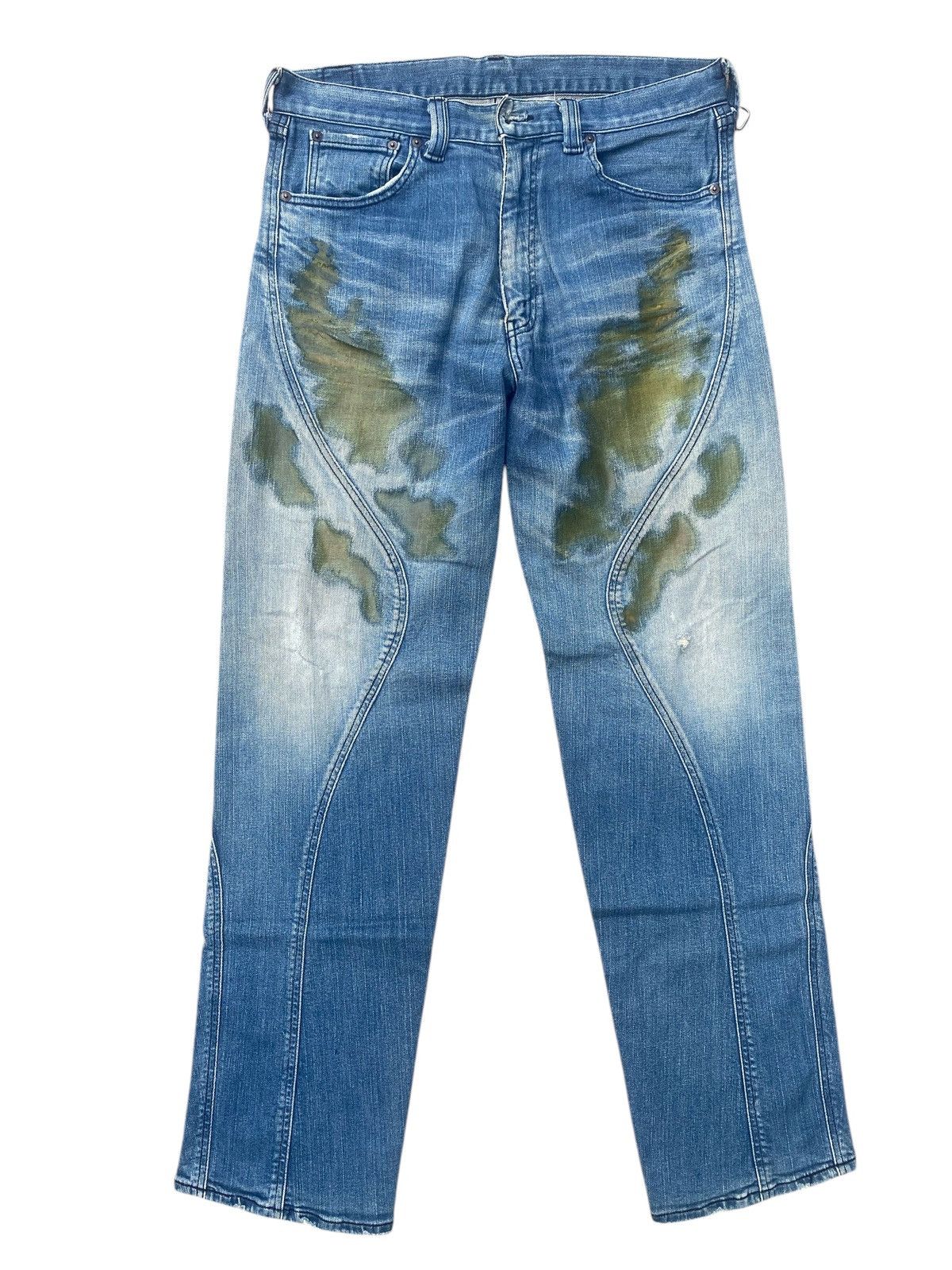 Designer × Levi's Levis Collabration With Flu Blue Gammy Jeans Size US 33 - 1 Thumbnail