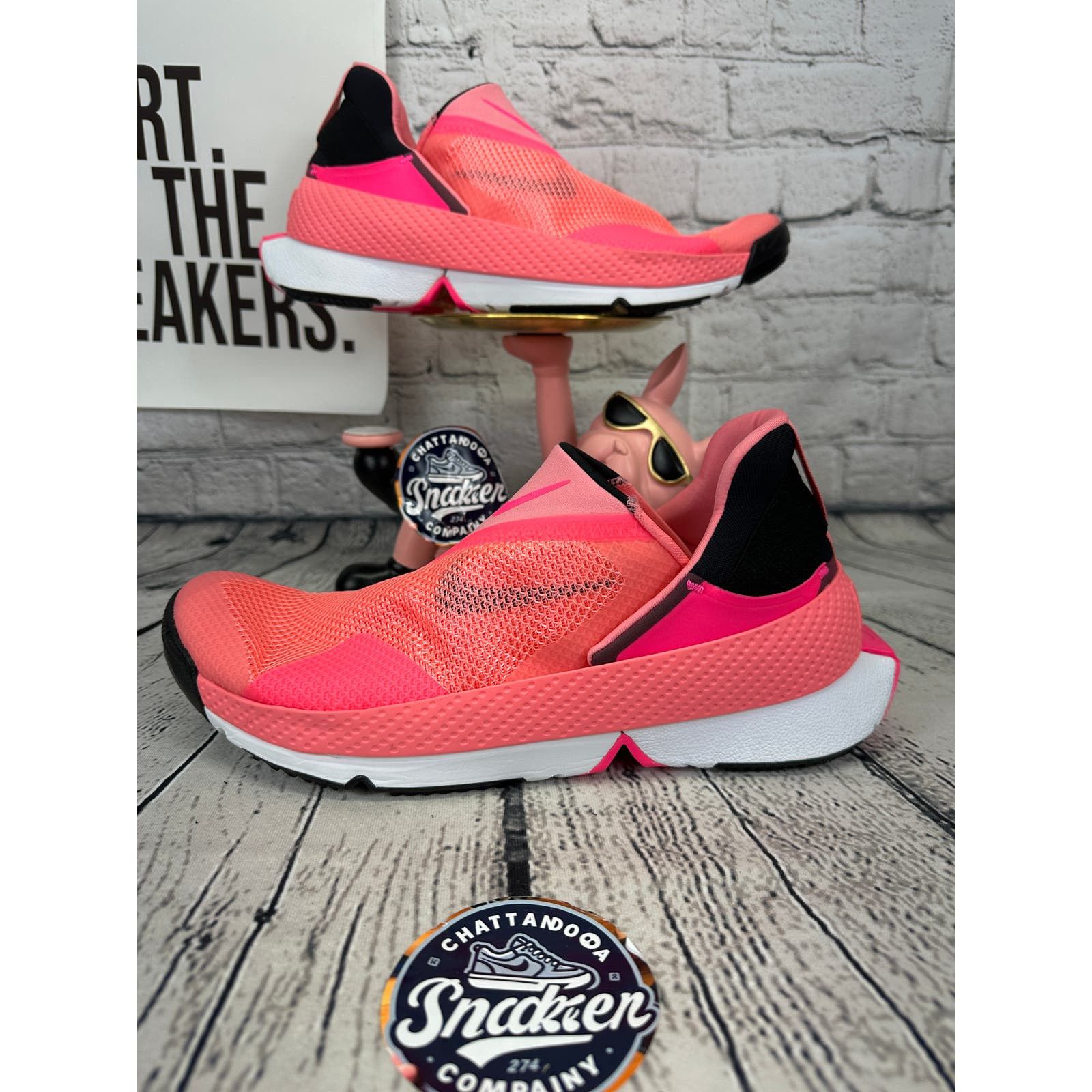 Nike Go Flyease Mens 11.5 Pink Black Shoes for Disability