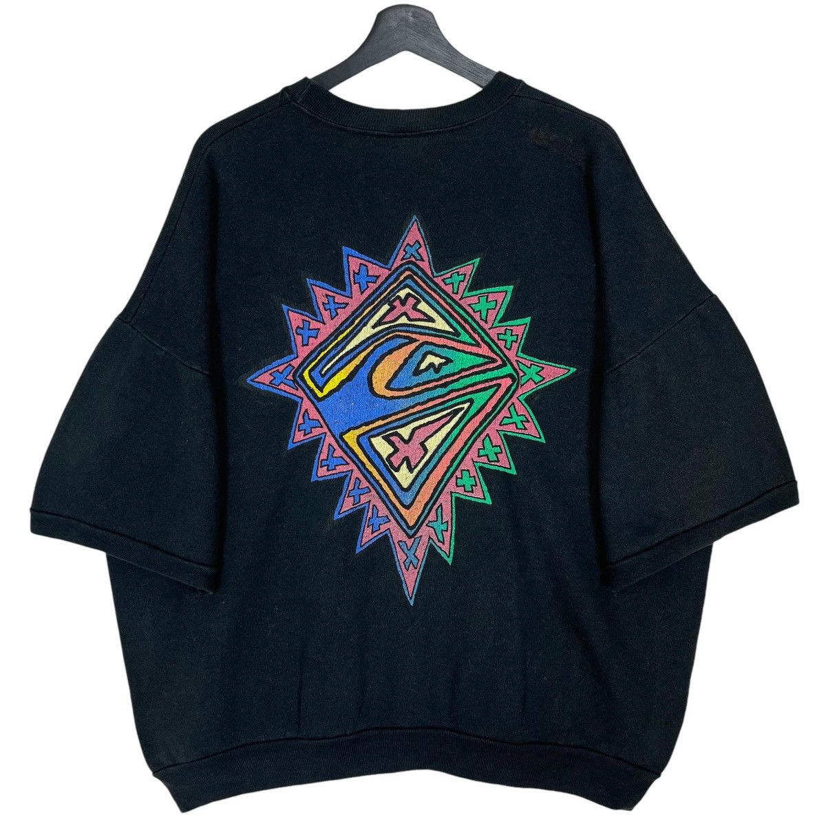 Quiksilver × Vintage Vintage 90s Quicksilver Short Sleeve Sweatshirt Size US XL / EU 56 / 4 - 1 Thumbnail