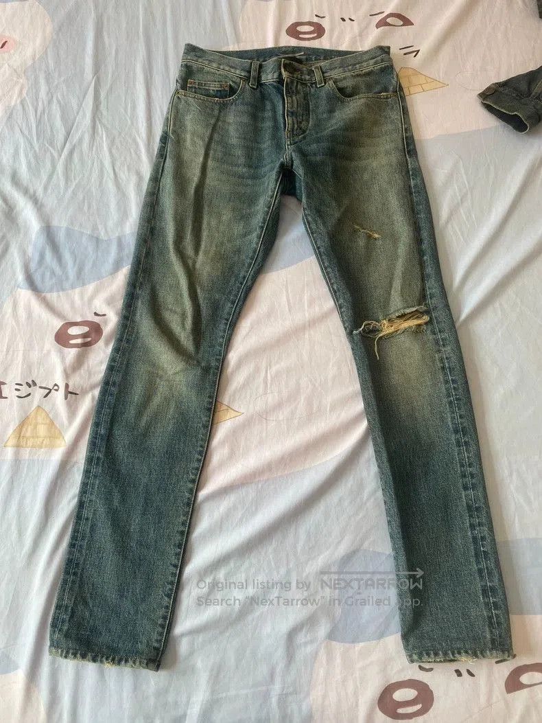 Saint Laurent Paris Saint Laurent Distressed Denim Jeans. Size US 29 - 1 Thumbnail