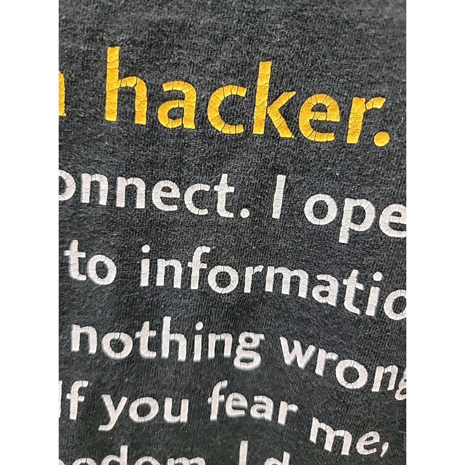 Fruit Of The Loom VINTAGE 90s HACKER Covalent Technology Tech Shirt L Short Sleeve Black Mens Graphic Tee Vintage Tool Shirt Size US L / EU 52-54 / 3 - 7 Thumbnail