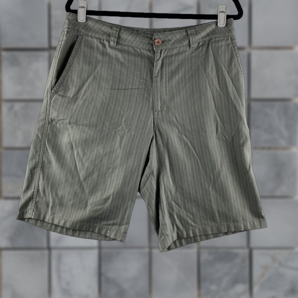 O'Neill O'Neill Mens Chino Shorts 32 Gray Button Slash Pockets Flat Front Striped Casual Size US 32 / EU 48 - 1 Thumbnail