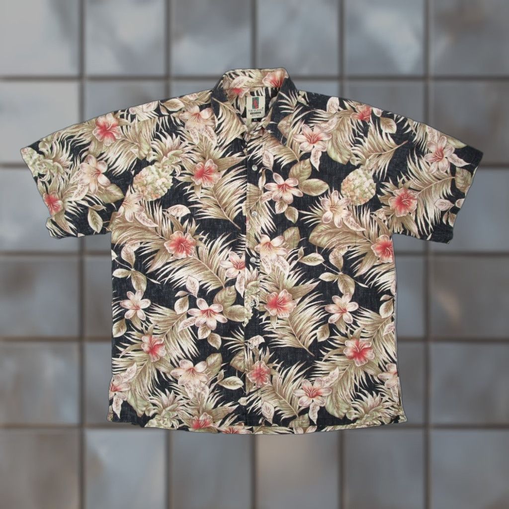 Tori Richard Tori Richard Hawaiian Shirt Mens Extra Large Black Floral Button Up Made in USA Size US XL / EU 56 / 4 - 1 Thumbnail