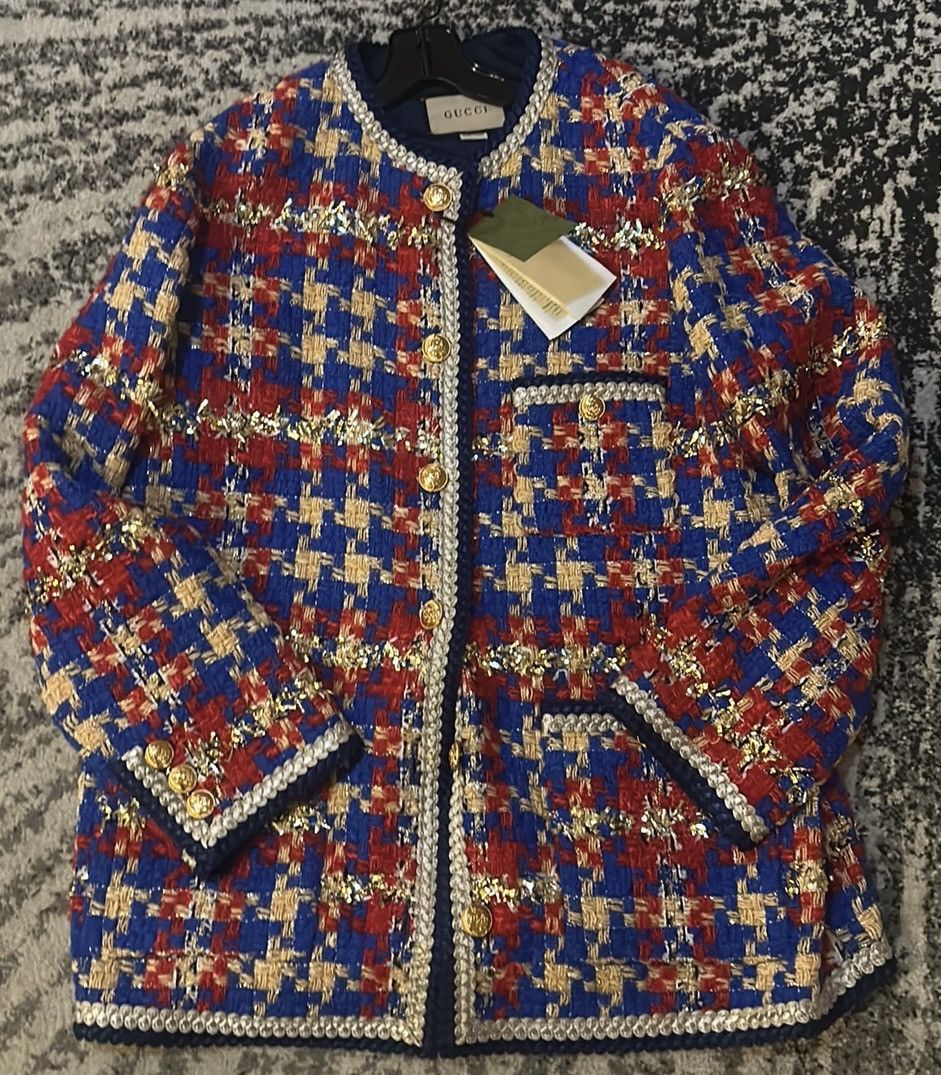 Gucci Gucci Lame Check Wool Tweed Jacket size IT 46 Size L / US 10 / IT 46 - 12 Thumbnail