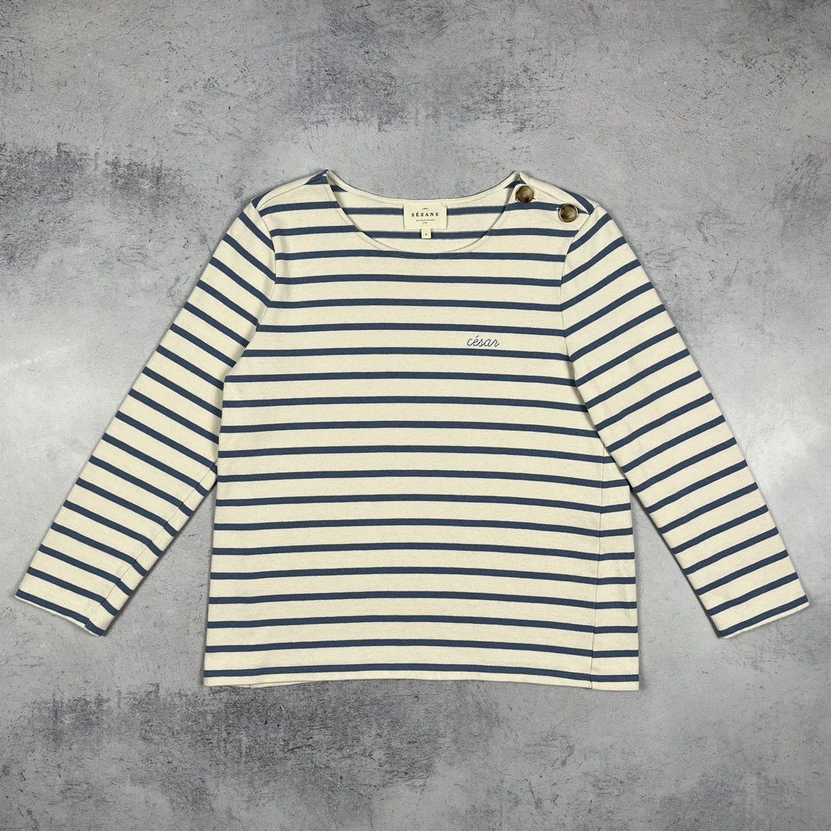 Sezane Ladies Sezane Colette Mariniere stripped long sleeve top Size S / US 4 / IT 40 - 2 Thumbnail