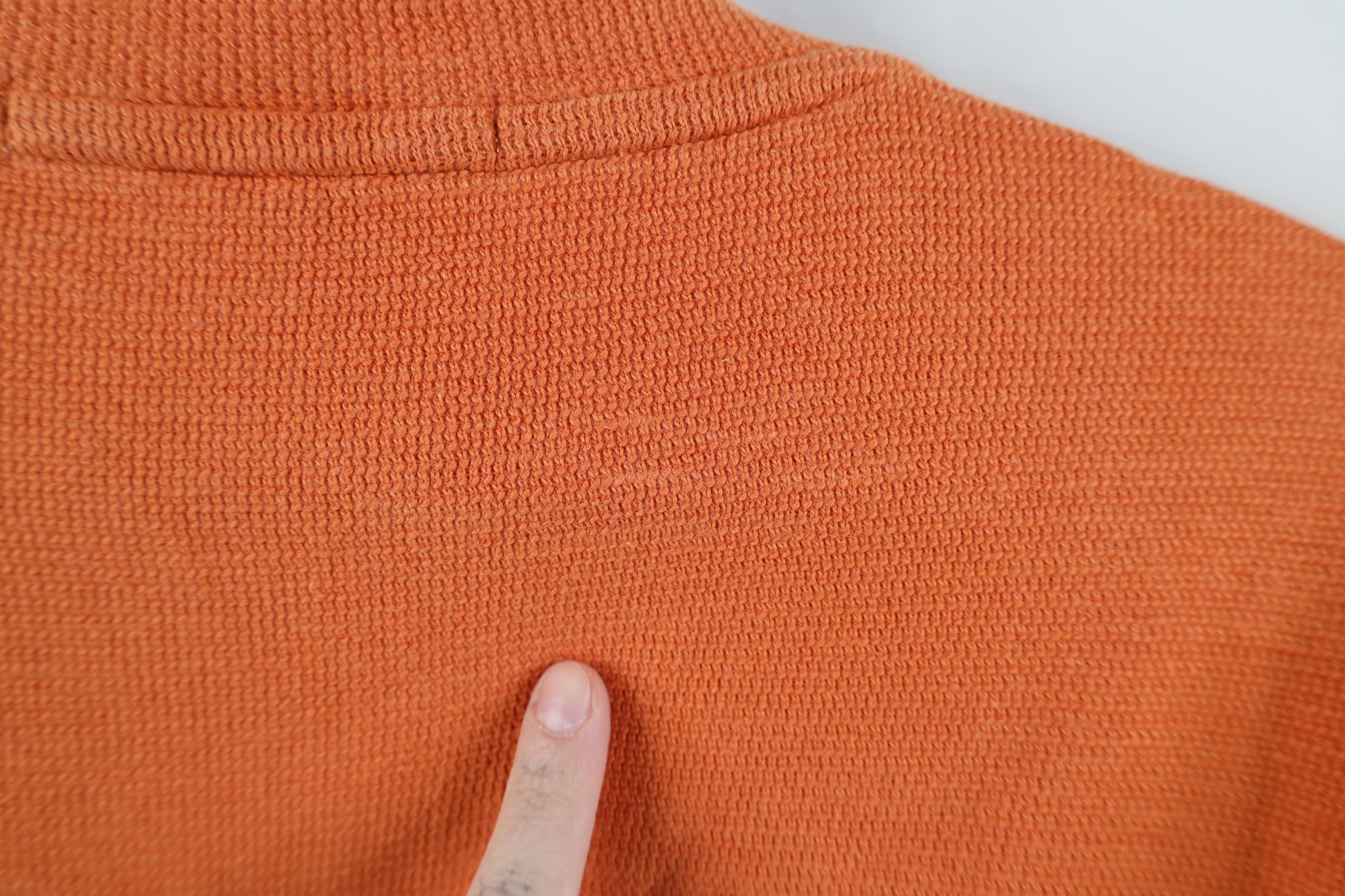 Vintage Vintage 90s Streetwear Blank Thermal Knit T-Shirt Orange USA Size US L / EU 52-54 / 3 - 8 Thumbnail
