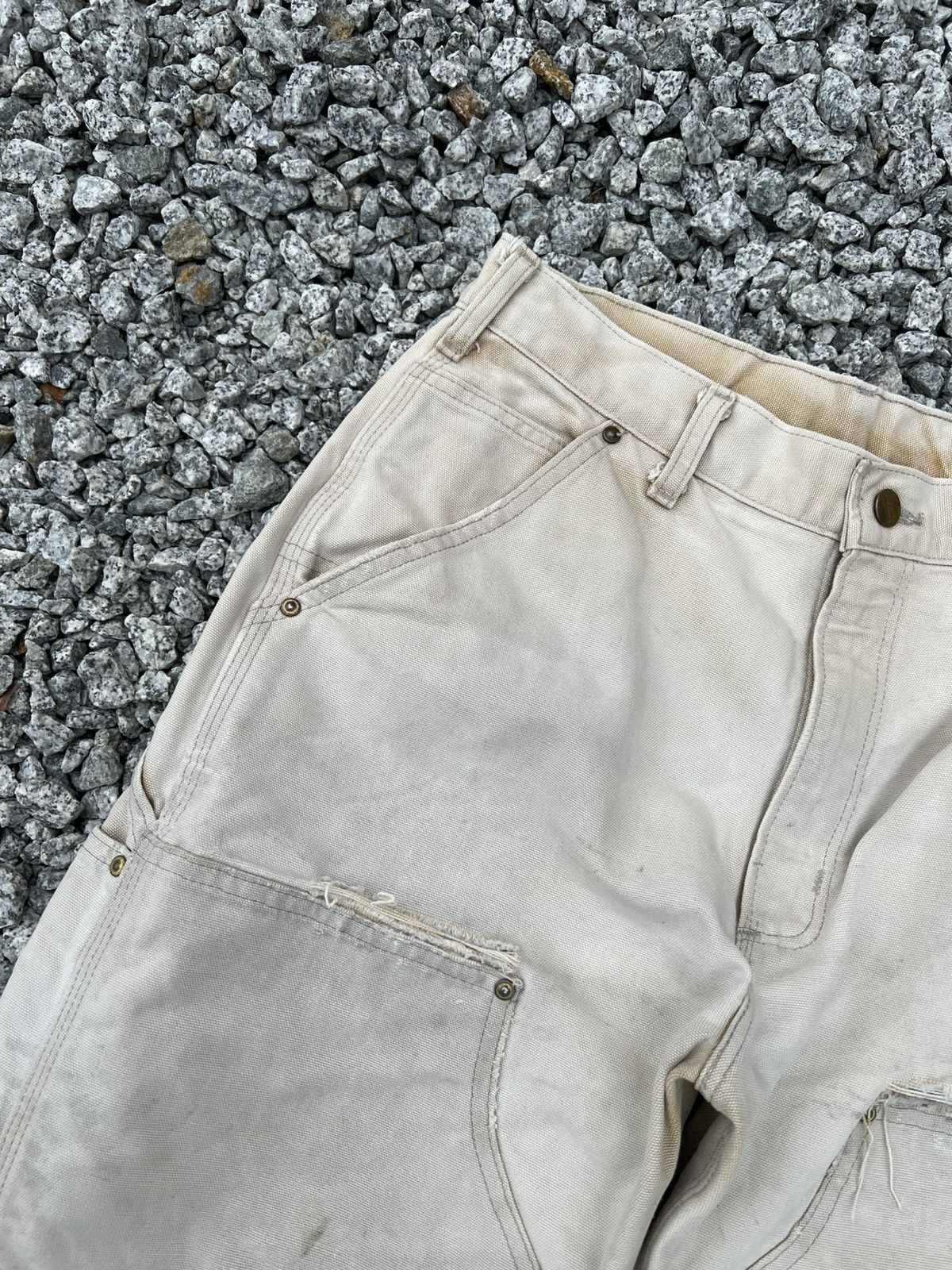 Carhartt Vintage Sun Faded Carhartt Double Knee Distress Denim#USA Size US 30 / EU 46 - 8 Thumbnail