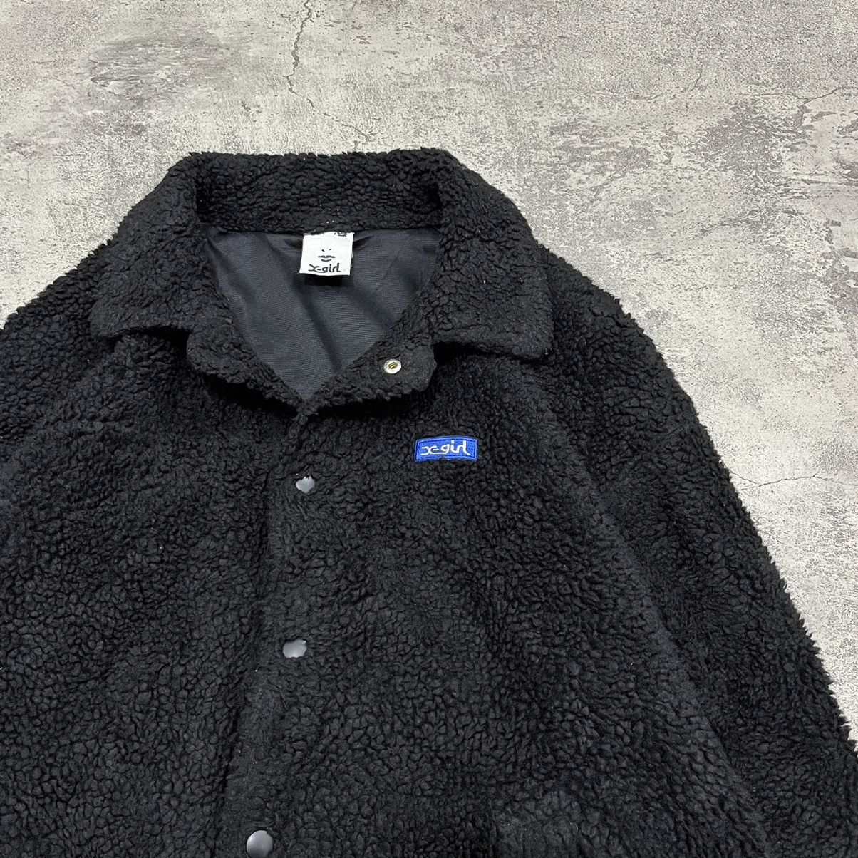 Japanese Brand × X-Girl X-Girl Boa Fleece Coach Jacket - Black Size M / US 6-8 / IT 42-44 - 5 Thumbnail