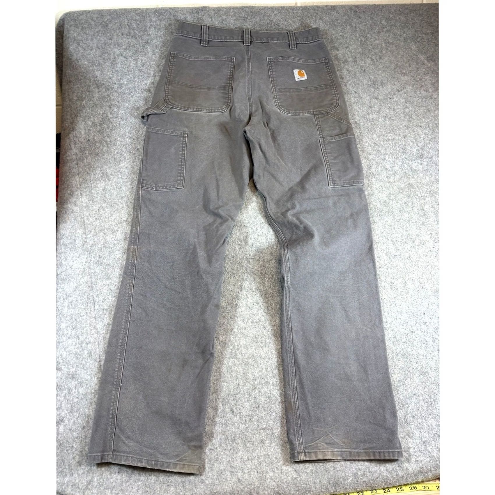 Carhartt VINTAGE Carhartt Relaxed Carpenter Pants Mens 33x34 Gray Baggy Thermal Workwear Outdoor Mens Size US 33 - 2 Thumbnail