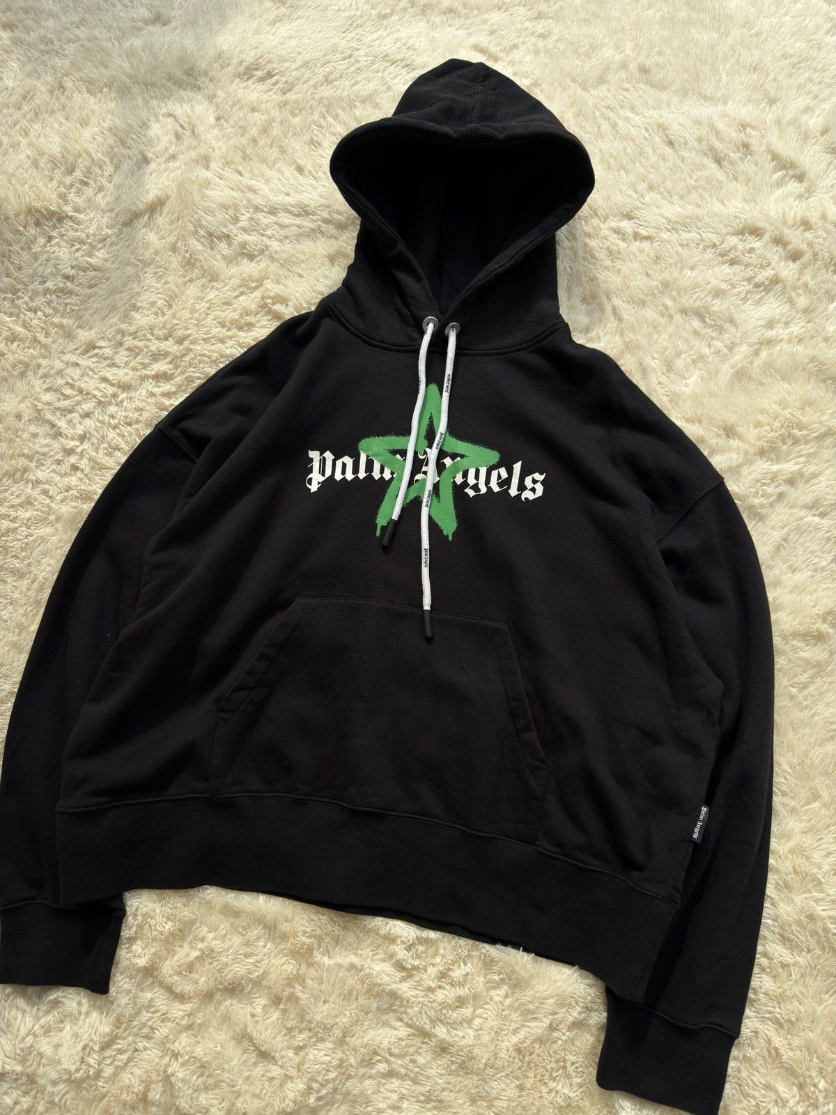 Palm Angels Palm Angels Star Sprayed hoodie Black boxy fit Size US L / EU 52-54 / 3 - 3 Thumbnail