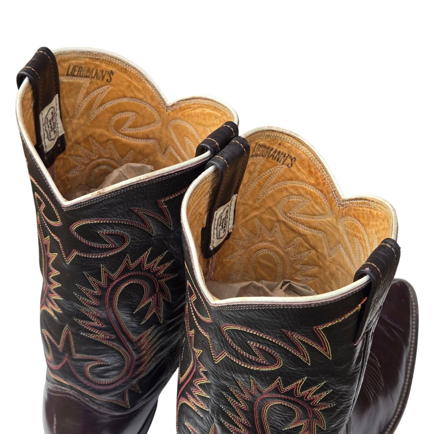 Nocona Vintage Nocona Cowboy Boots Two Tone Brown Leather Mens 11.5 Size US 11.5 / EU 44-45 - 15 Thumbnail