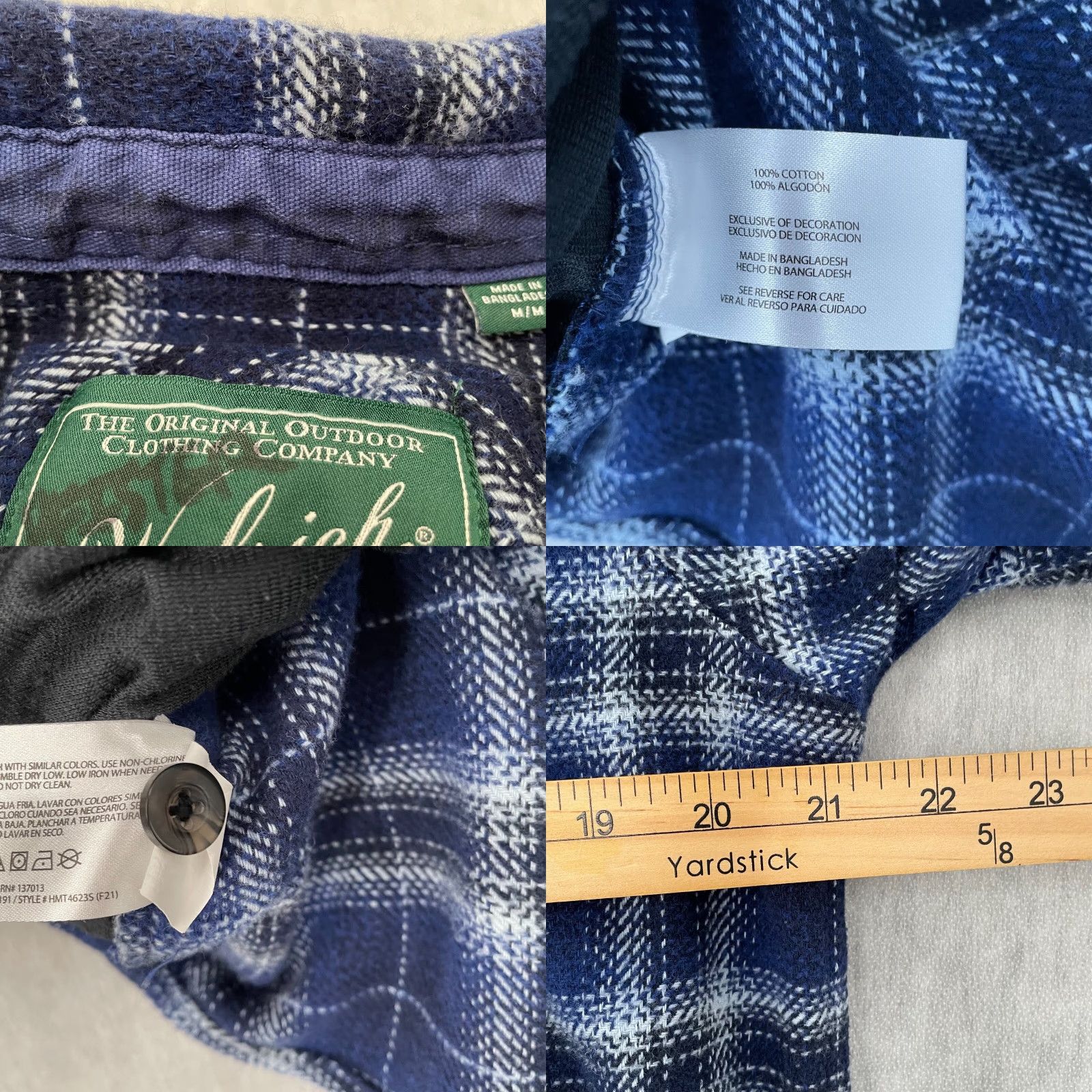 Vintage VINTAGE Woolrich Flannel Shirt Adult Medium Blue Plaid Long Sleeve Button-Up Shacket Pockets Mens Size US M / EU 48-50 / 2 - 8 Thumbnail