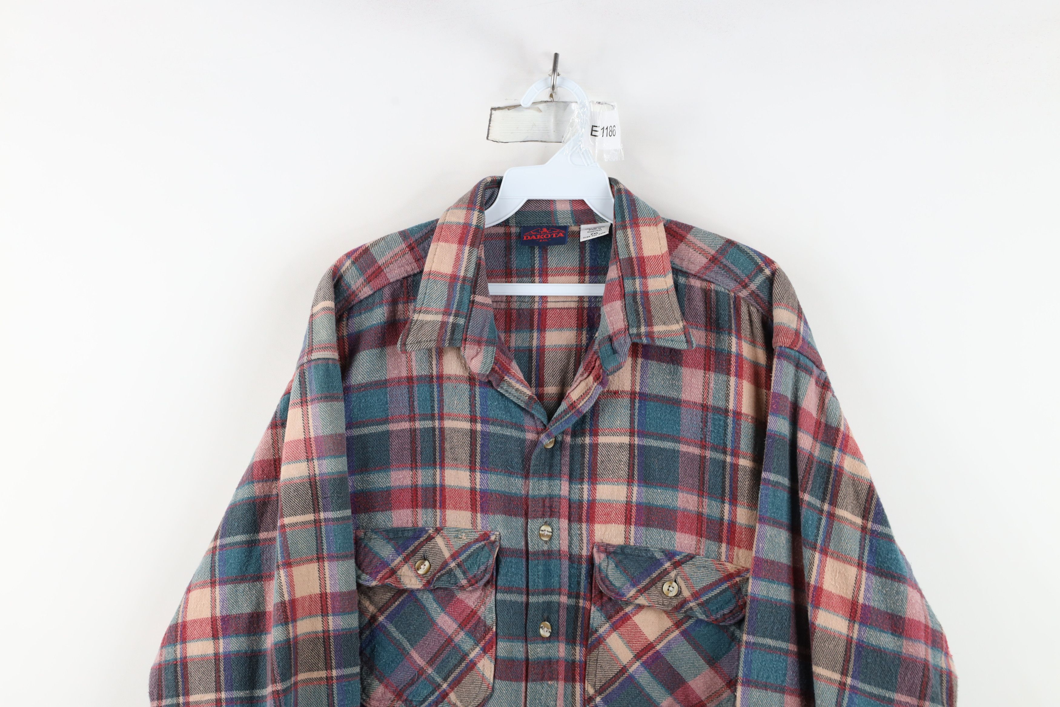 Vintage Vintage 90s Streetwear Heavyweight Button Shirt Plaid Size US XXL / EU 58 / 5 - 2 Thumbnail