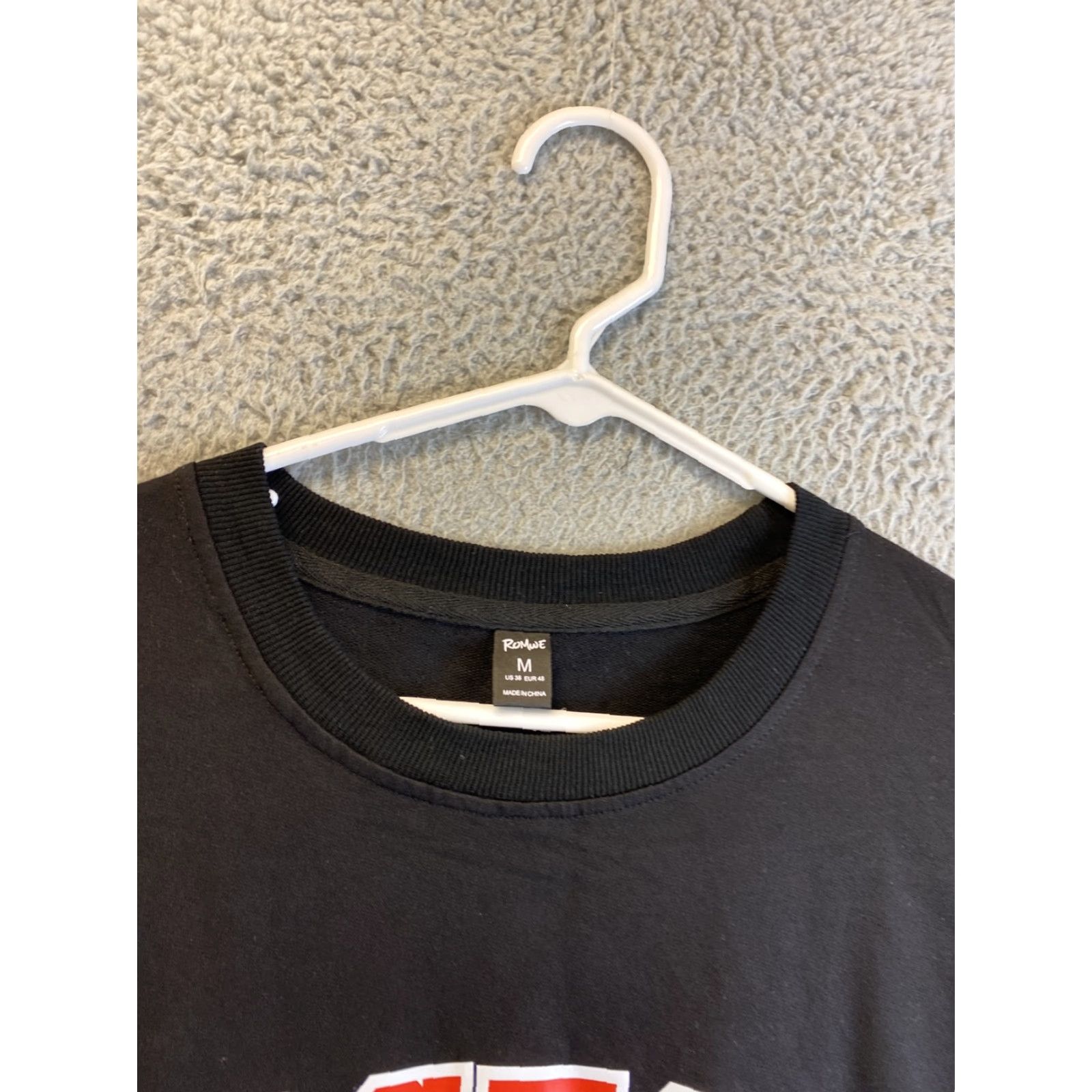 Vintage ROMWE Women Crew Neck Sweatshirt Boston Size M Black Activewear Knit Pullover All Seasons Size M / US 6-8 / IT 42-44 - 4 Thumbnail