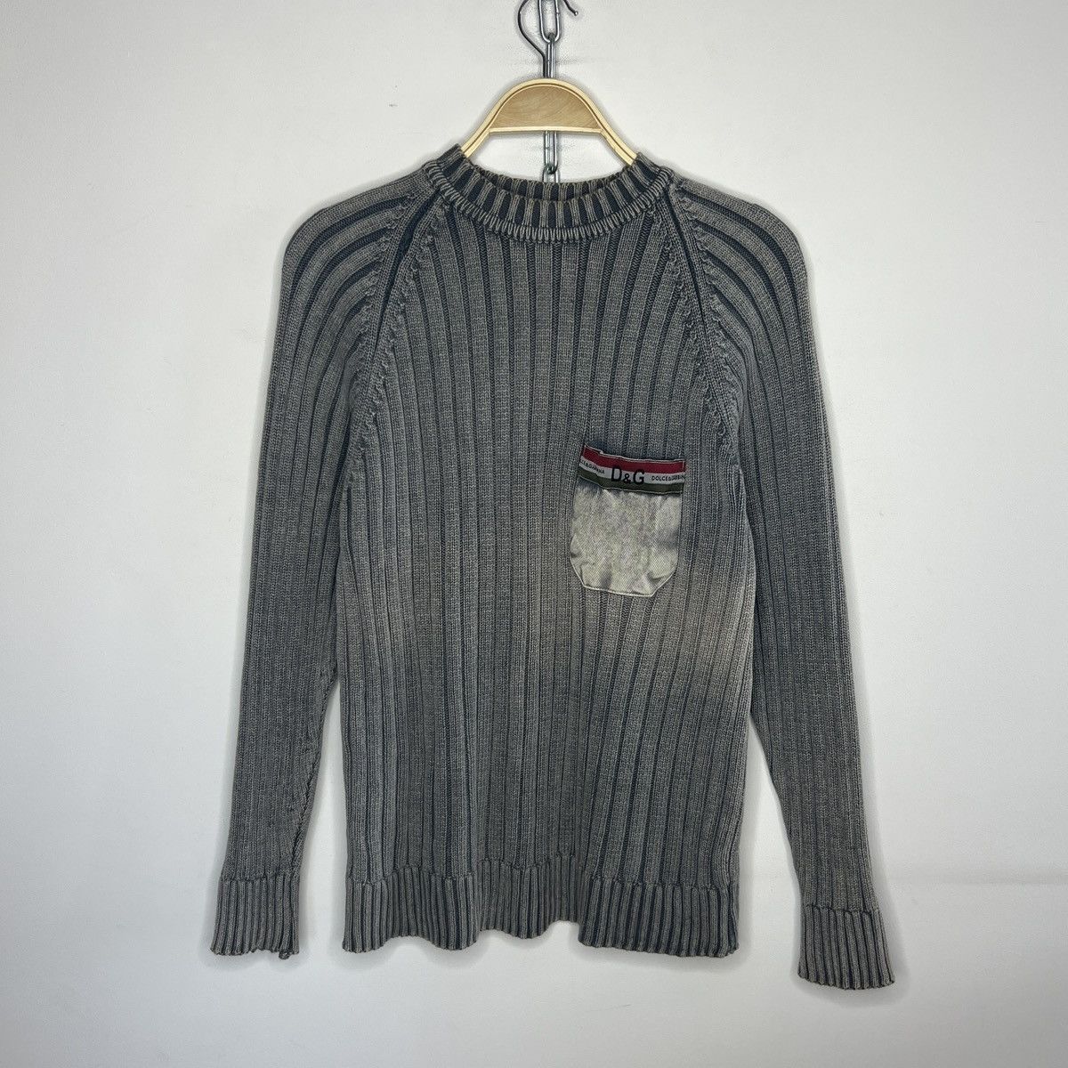Dolce & Gabbana Vintage Dolce Gabbana Big Logo Knit Ribbed Sweater Size US M / EU 48-50 / 2 - 1 Thumbnail