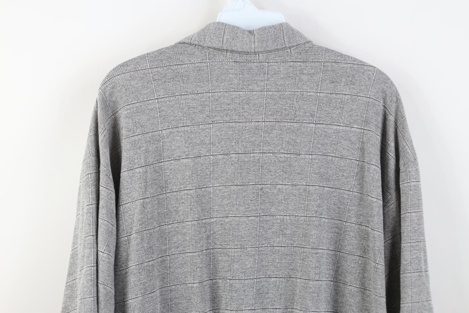 Vintage Vintage 90s Streetwear Checkered Knit Polo Shirt Gray Size US L / EU 52-54 / 3 - 12 Thumbnail