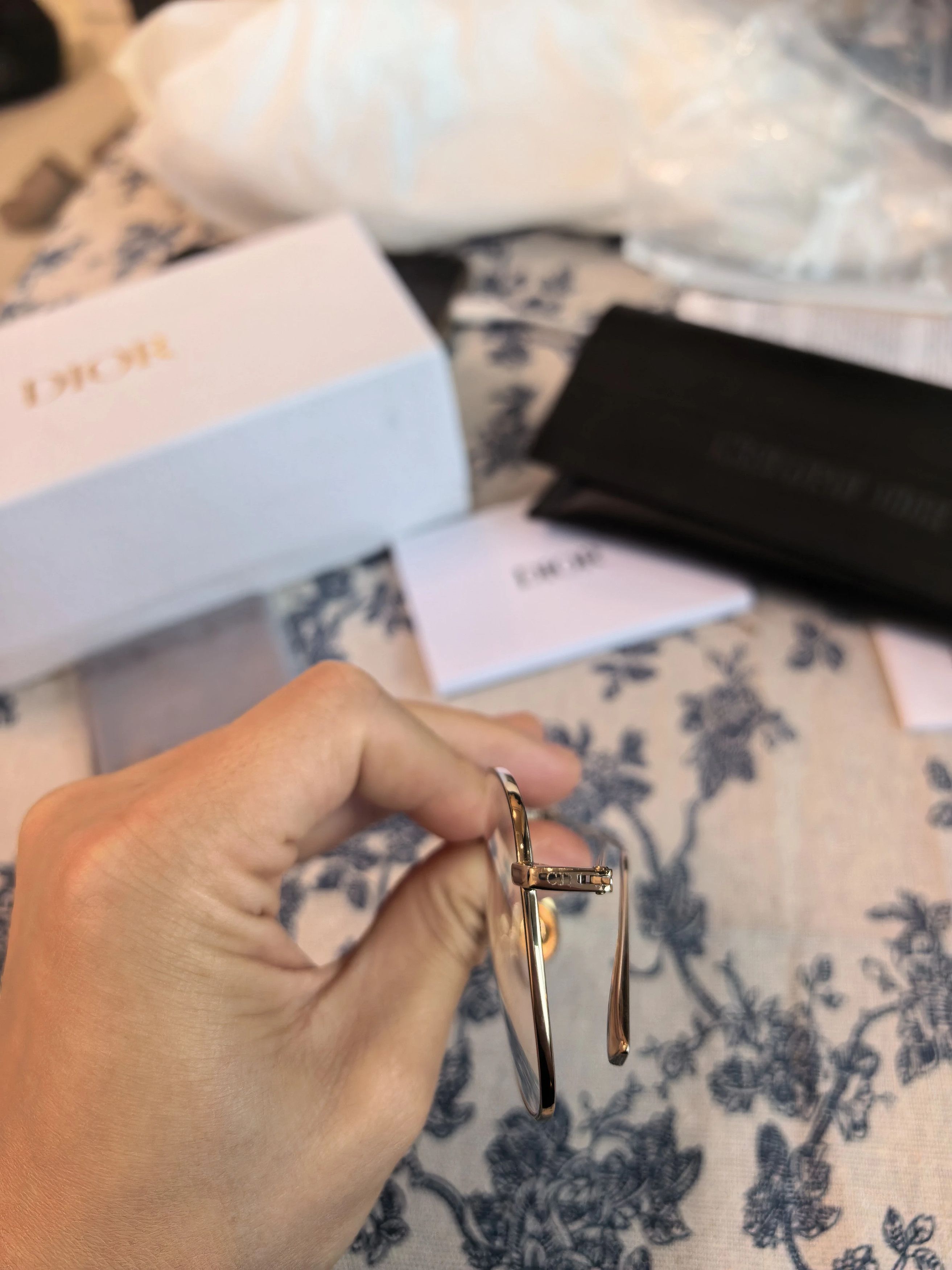 Dior Dior Gold Rimmed Flat Lens Glasses Size ONE SIZE - 4 Thumbnail