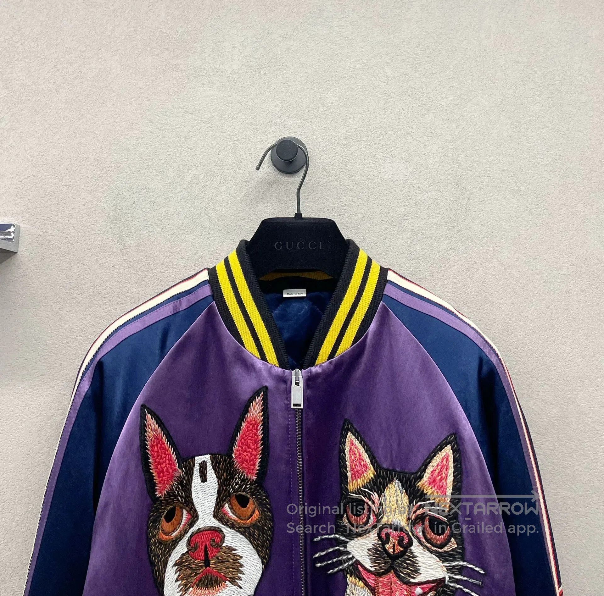 Gucci gucci embroidered purple bomber jacket unisex. Size US L / EU 52-54 / 3 - 4 Thumbnail
