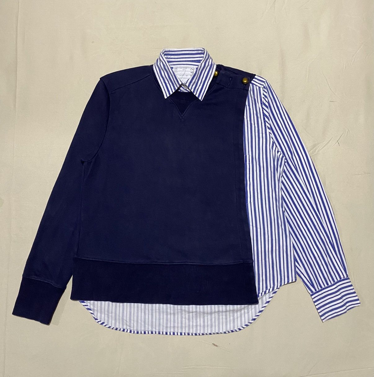 Sacai Sacai Plaid Striped Sweat Shirt Button Ups Size M / US 6-8 / IT 42-44 - 1 Thumbnail