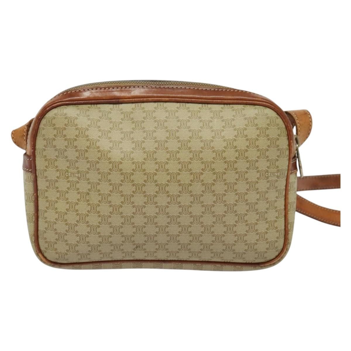 Celine CELINE Macadam Canvas Shoulder Bag Pvc Beige Gold Size ONE SIZE - 3 Thumbnail