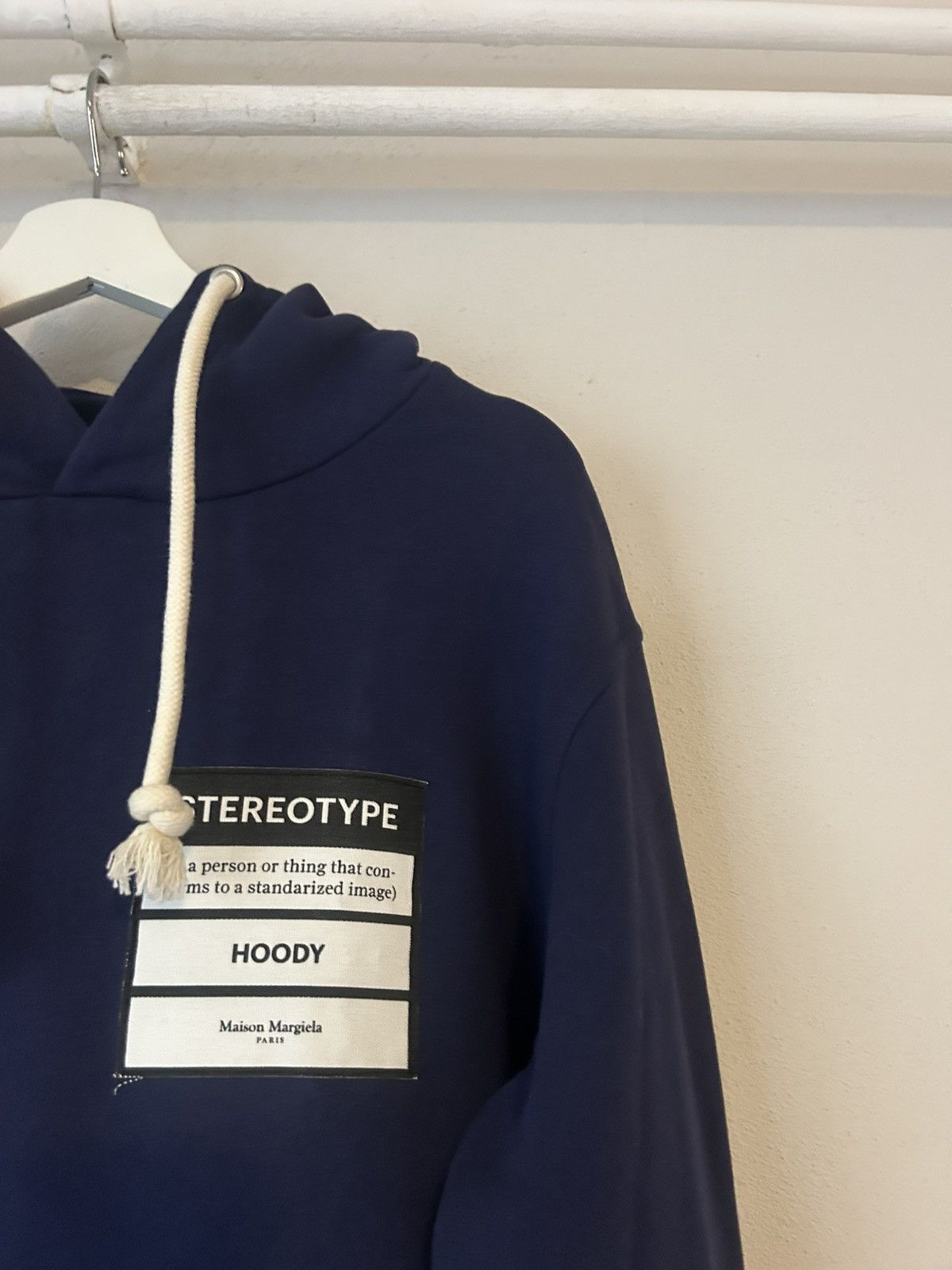 Maison Margiela Maison Margiela Deep Blue Hoodie with Stereotype Patch Size US S / EU 44-46 / 1 - 5 Thumbnail