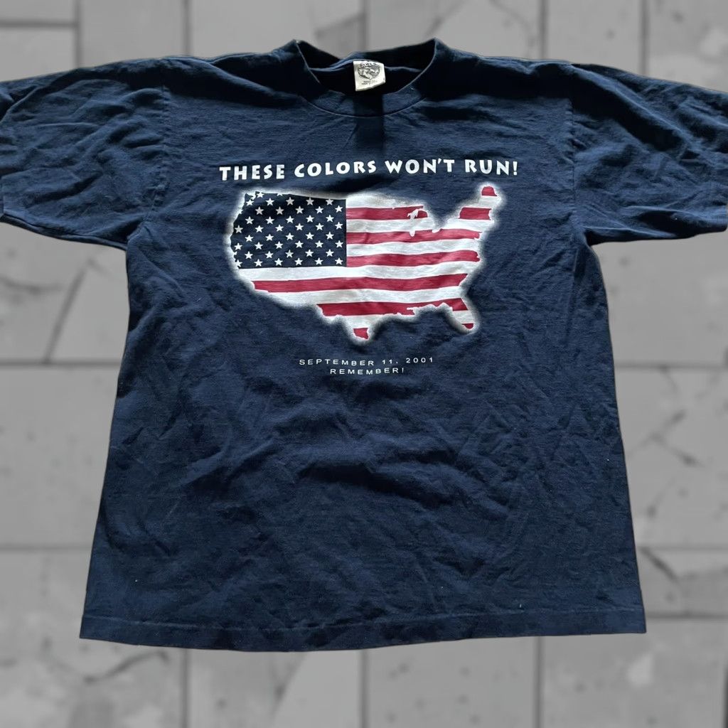 Vintage VTG Eagle Products Single Stitch September 11th Remember Graphic Tee Mens L USA Shirt Mens L Blue USA 90s? Size US L / EU 52-54 / 3 - 1 Thumbnail