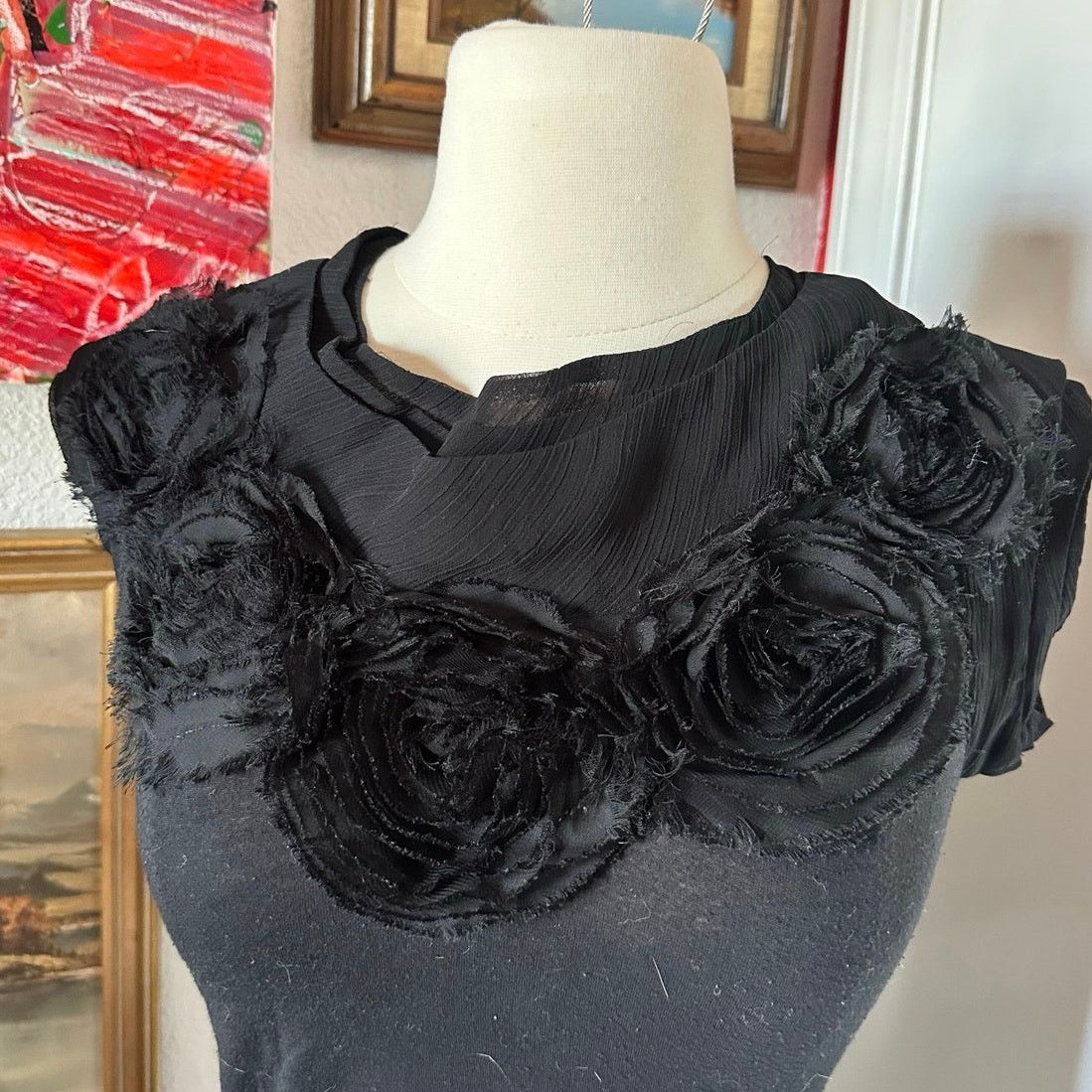 Other burlapp black floral short sleeve shirt Size XS / US 0-2 / IT 36-38 - 2 Thumbnail