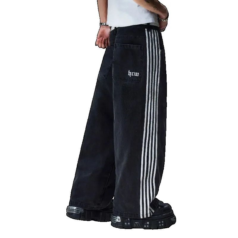 Japanese Brand Casual Baggy Stripes New Embroidered Pants Size US 36 / EU 52 - 2 Thumbnail