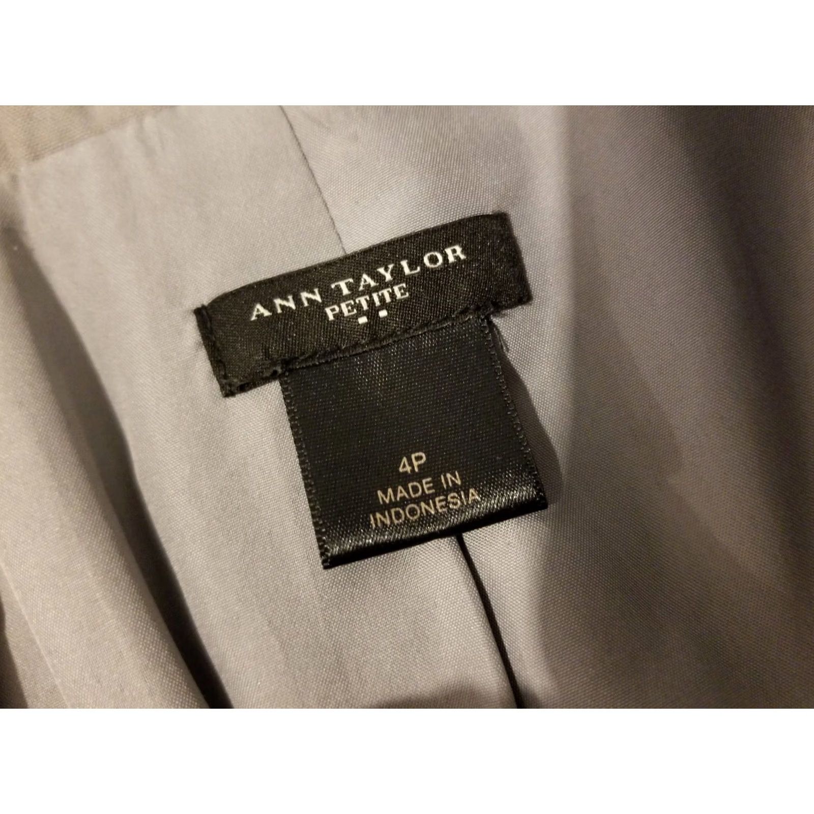Ann Taylor VINTAGE Ann Taylor Sports Blazer 4P Petite Gray Cotton Womens 3-in-1 Jacket Size S / US 4 / IT 40 - 4 Thumbnail