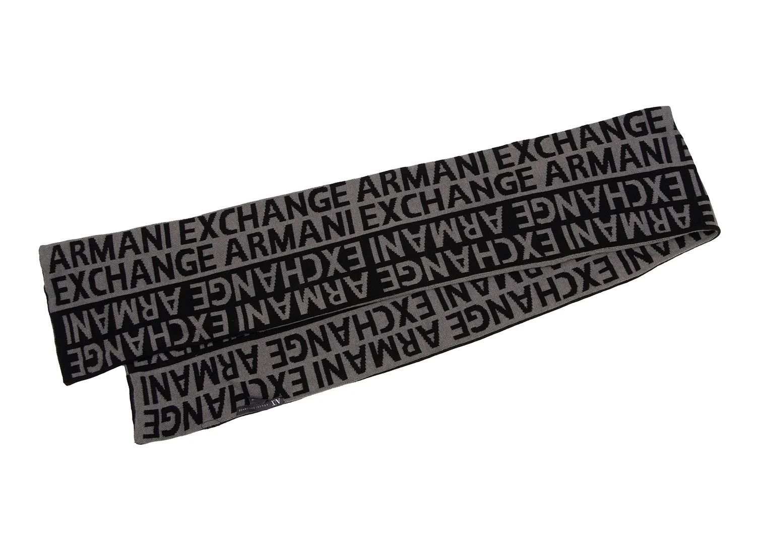 Armani Jacquard Knit Scarf in Black and Gray Size ONE SIZE - 4 Thumbnail