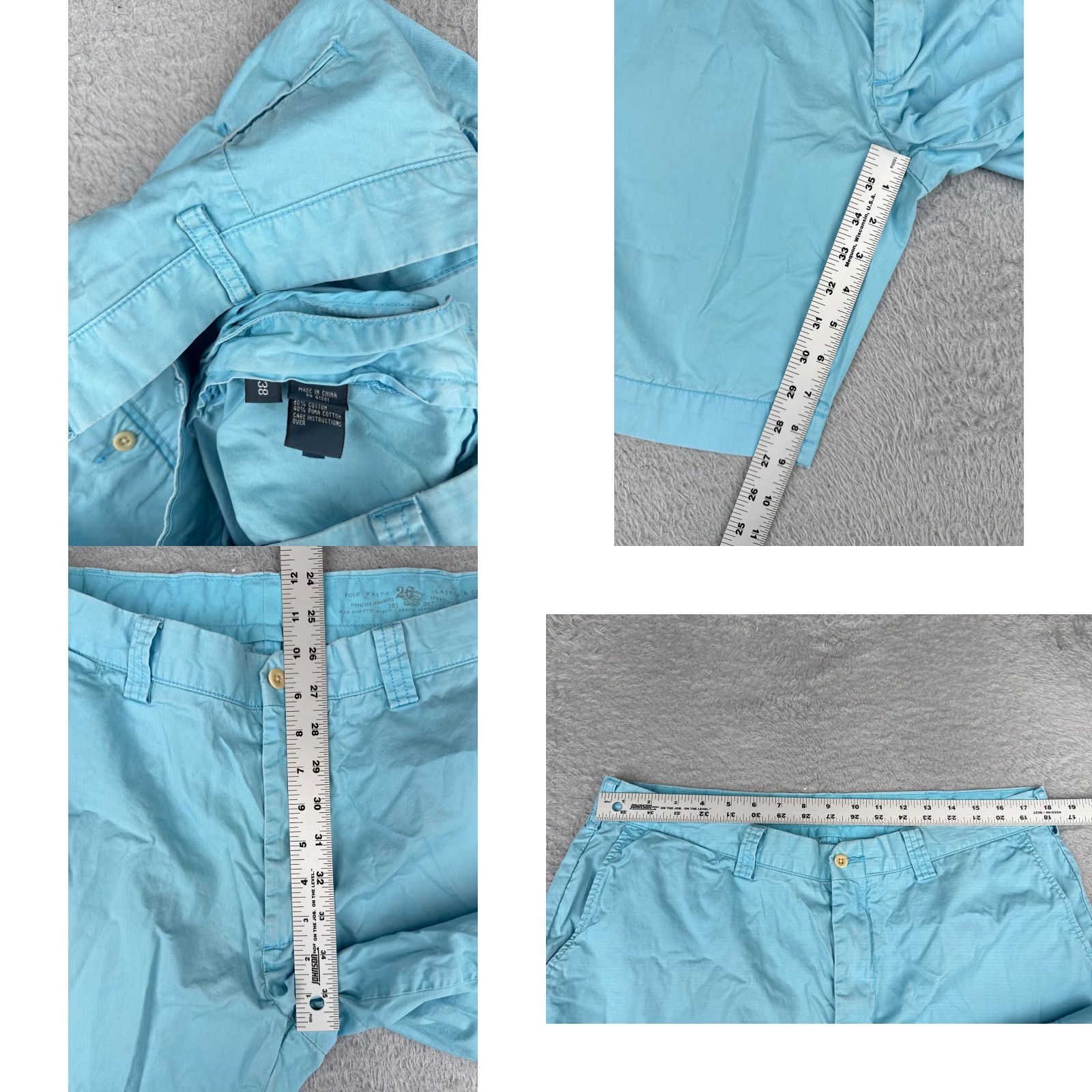 Polo Ralph Lauren Polo Ralph Lauren Mens Shorts Chino 38 Blue Cotton Nylon Cotton Blend Zip Pockets Classic Flat Front Casual Size US M / EU 48-50 / 2 - 8 Thumbnail