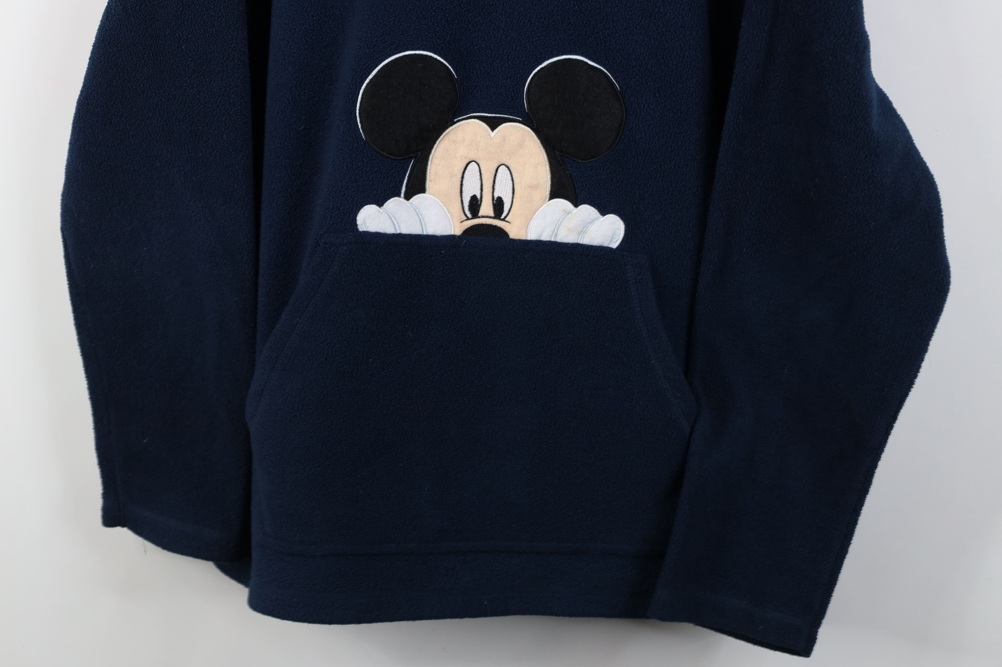 Disney Vintage 90s Y2K Disney Mickey Mouse Fleece Half Zip Hoodie Size XL / US 12-14 / IT 48-50 - 3 Thumbnail