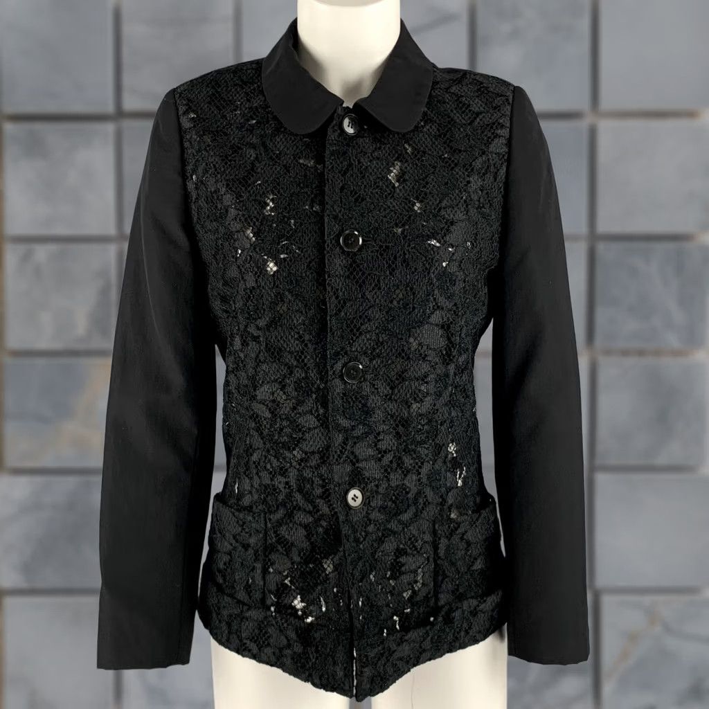 Comme des Garcons Girl COMME des GARCONS Size S Black Wool Lace Jacket Size S / US 4 / IT 40 - 1 Thumbnail