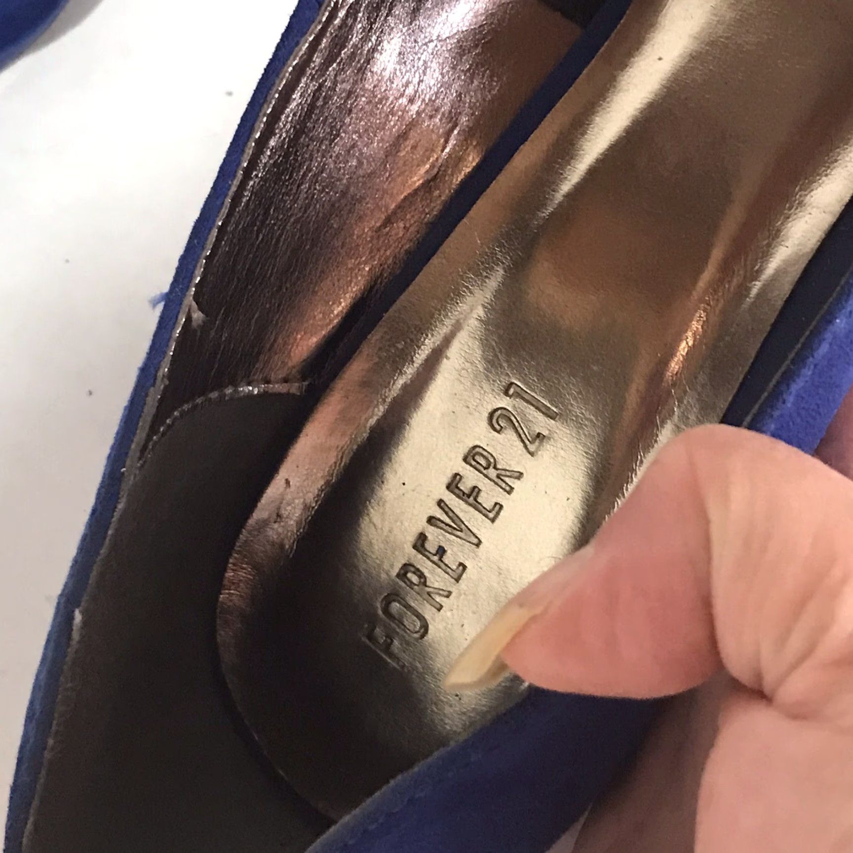 Forever 21 FOREVER 21 Blue Suede Stiletto Pumps Women’s Size 8.5 - 6in Heel, Round Toe, Clubwear Size US 9 / IT 39 - 5 Thumbnail
