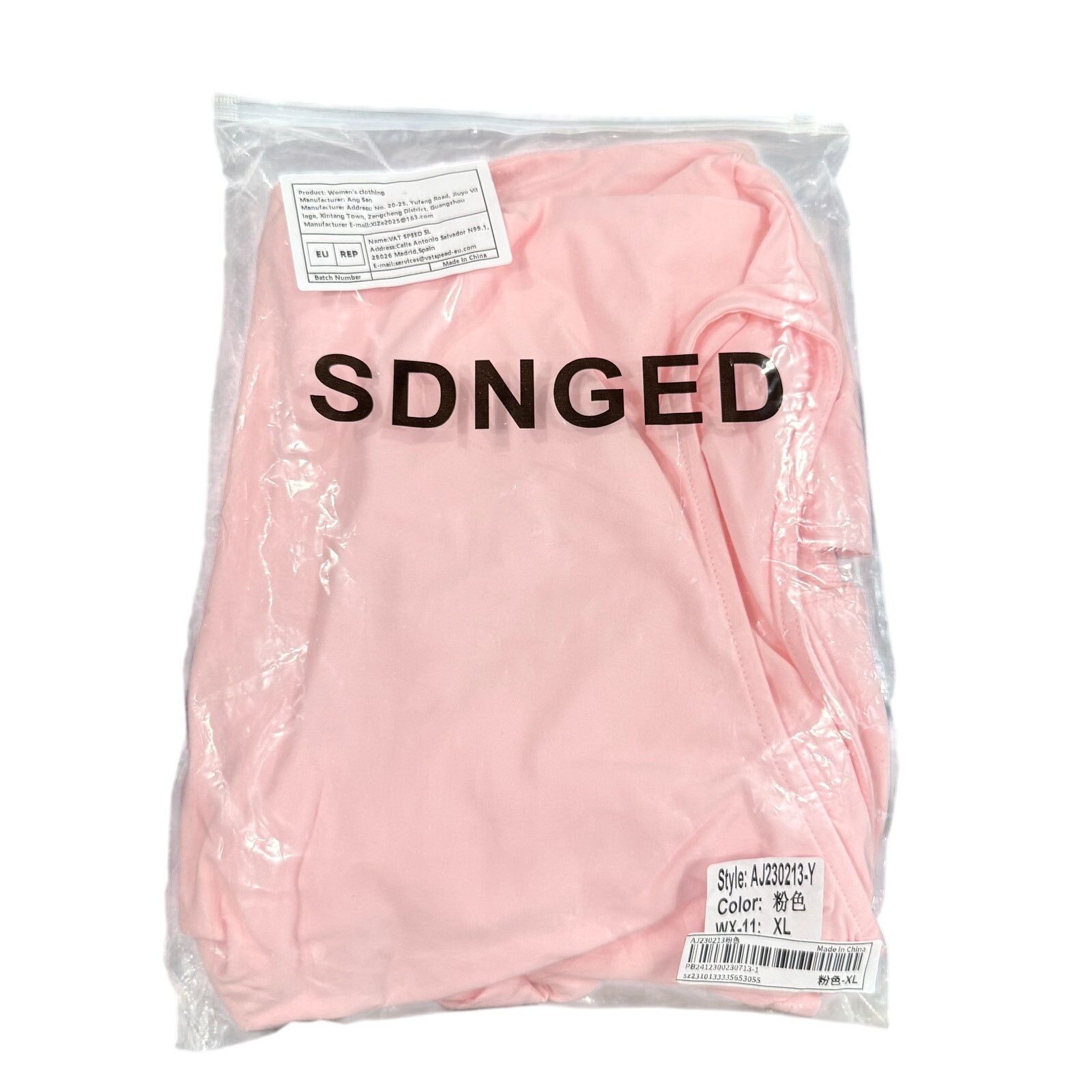 Shein Plain Crew Neck Long Sleeve Slim Fit T-Shirt in Pink Size XL Size XL / US 12-14 / IT 48-50 - 2 Thumbnail