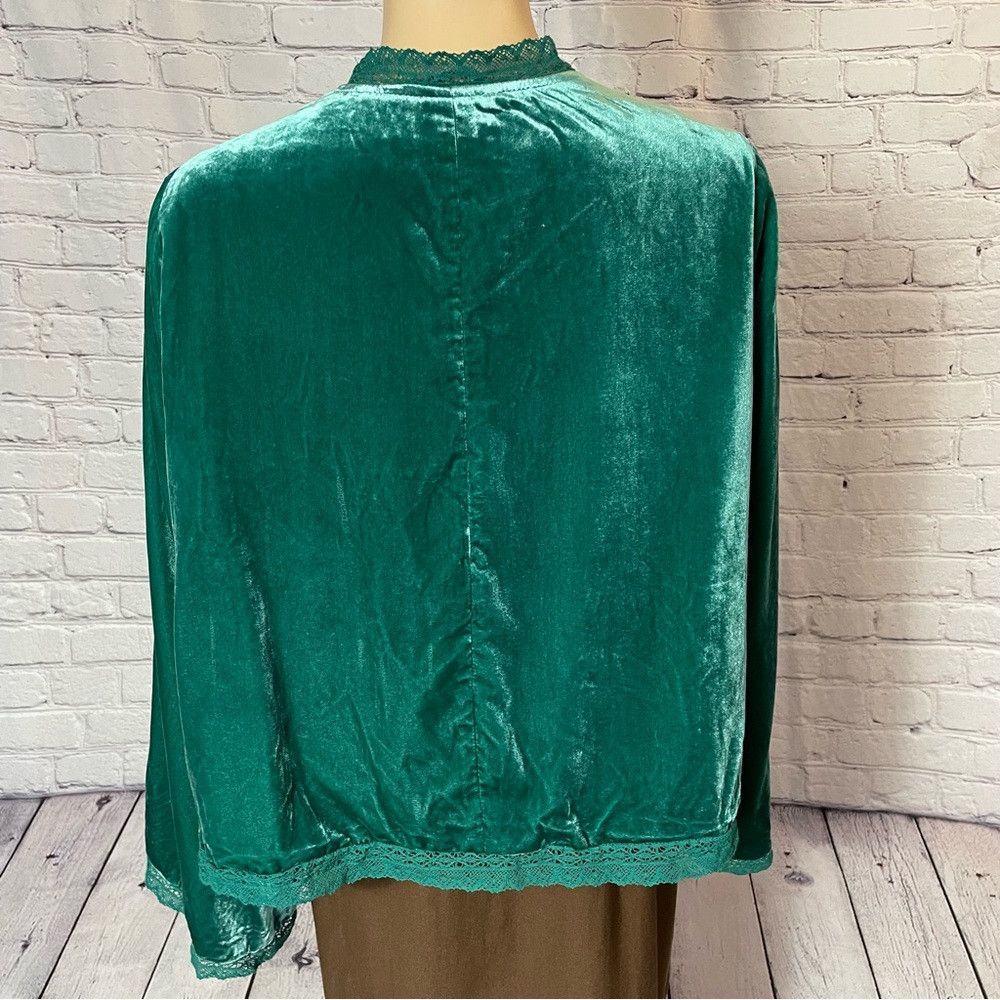Free People New Free People Velvet Bed Everglade Green Viscose Jacket S Size XS / US 0-2 / IT 36-38 - 5 Thumbnail