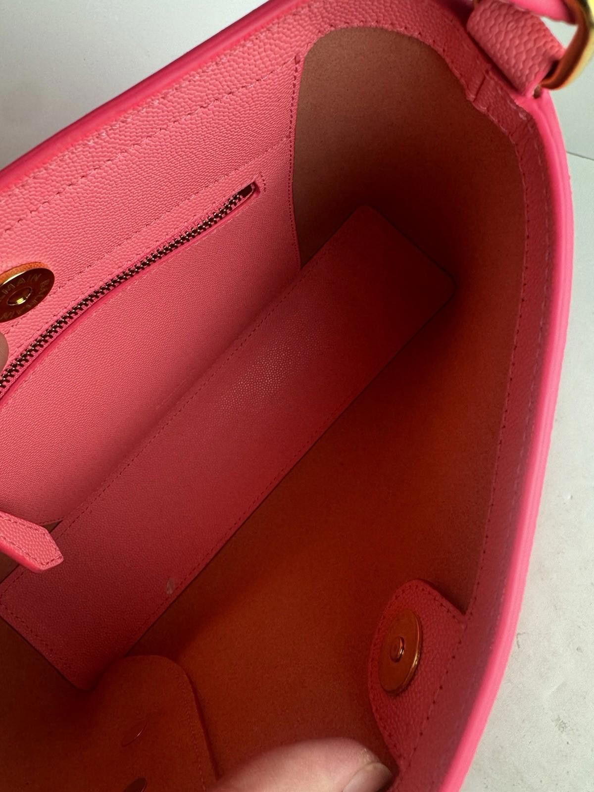 Balmain Balmain Emblem Crest Shoulder Bag Pink Leather Gold Buttons Size ONE SIZE - 6 Thumbnail
