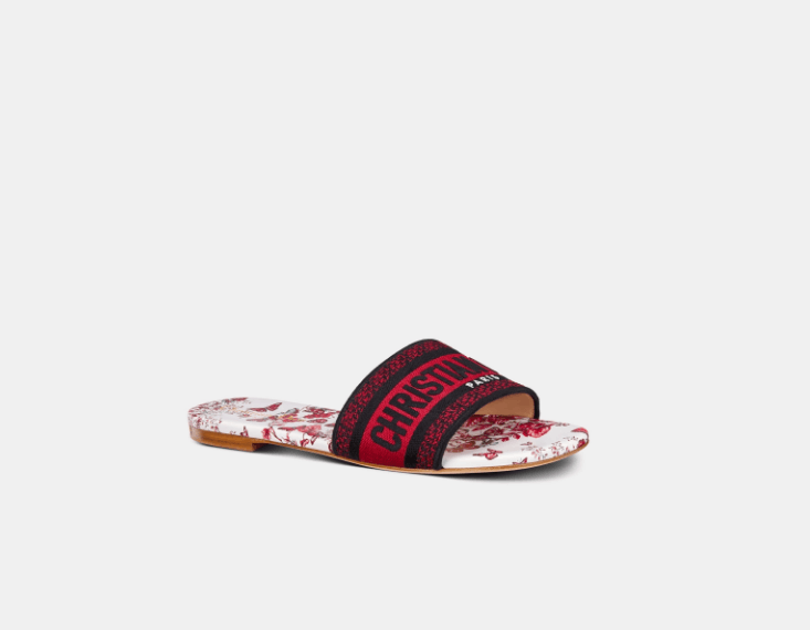 Dior o1w1db10625 KCQ209 Dway Slides in White/Red Size US 10 / IT 40 - 2 Thumbnail