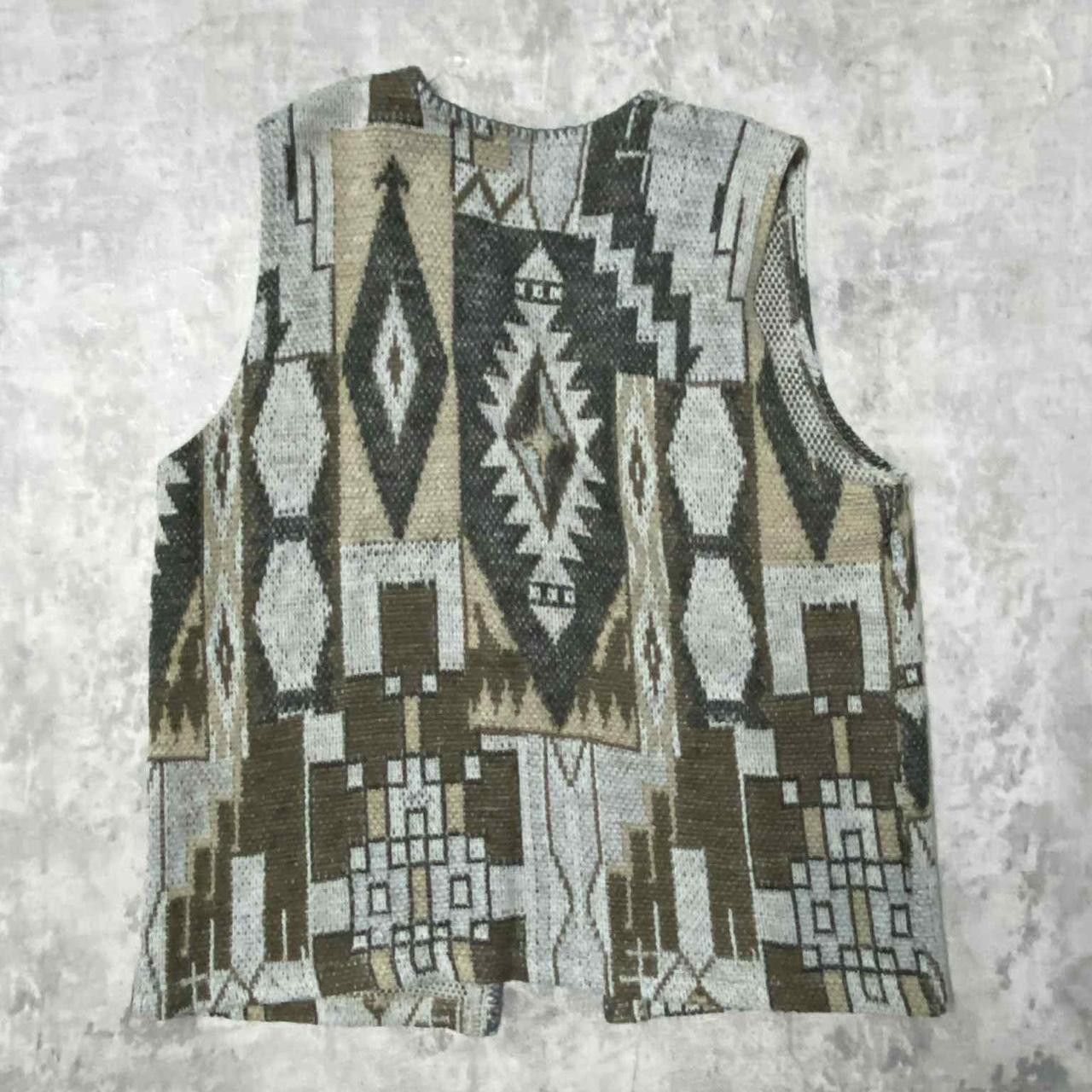 Other Brown and tan Aztec print zip up sweater vest #aztecprint Size L / US 10 / IT 46 - 3 Thumbnail
