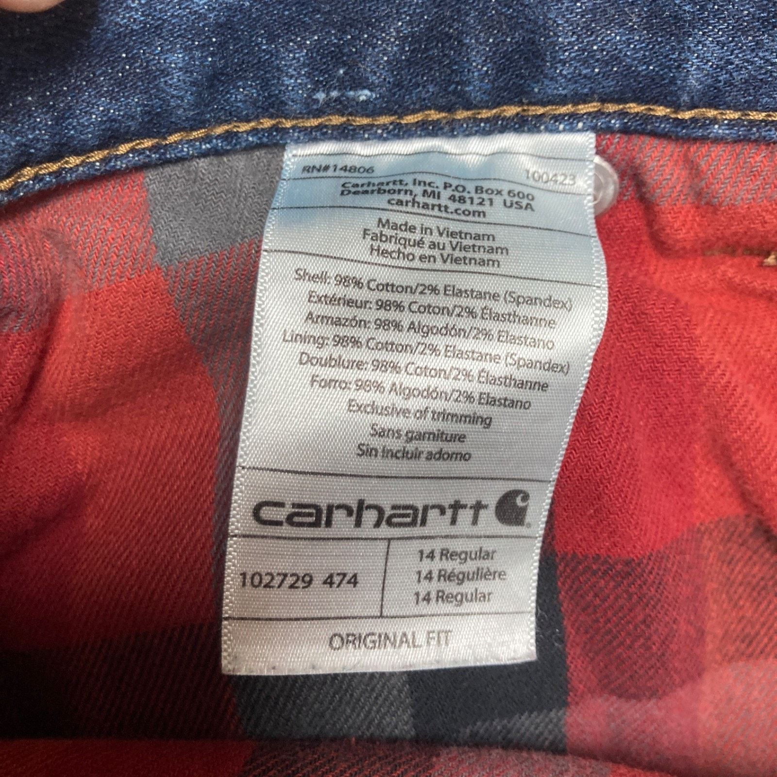Carhartt Carhartt Plaid Flannel Lined Jeans Womens 14 Straight Leg Size 36" / US 14 / IT 50 - 9 Thumbnail