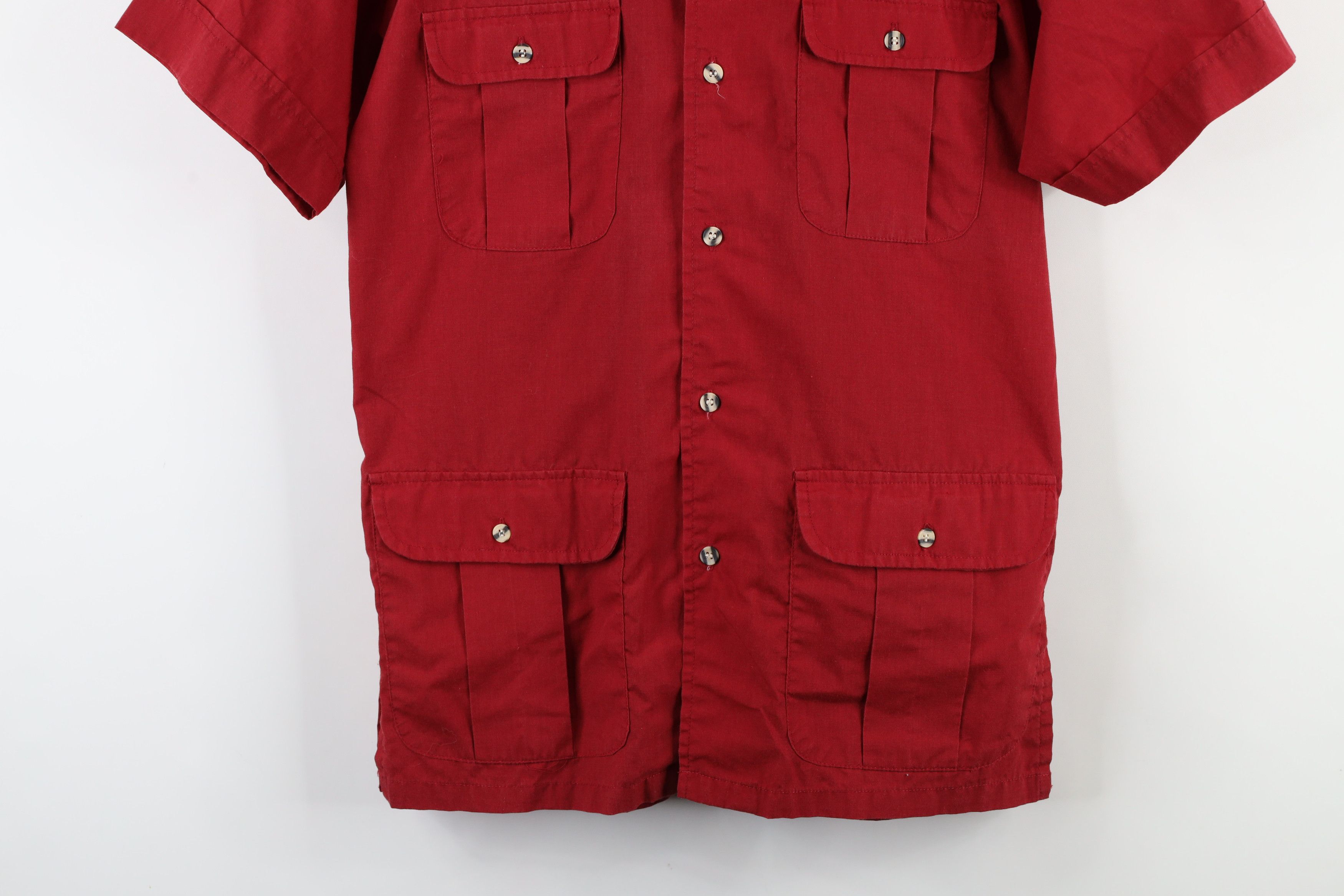 Vintage Vintage 90s Streetwear Military Safari Bush Button Shirt Red Size US S / EU 44-46 / 1 - 3 Thumbnail