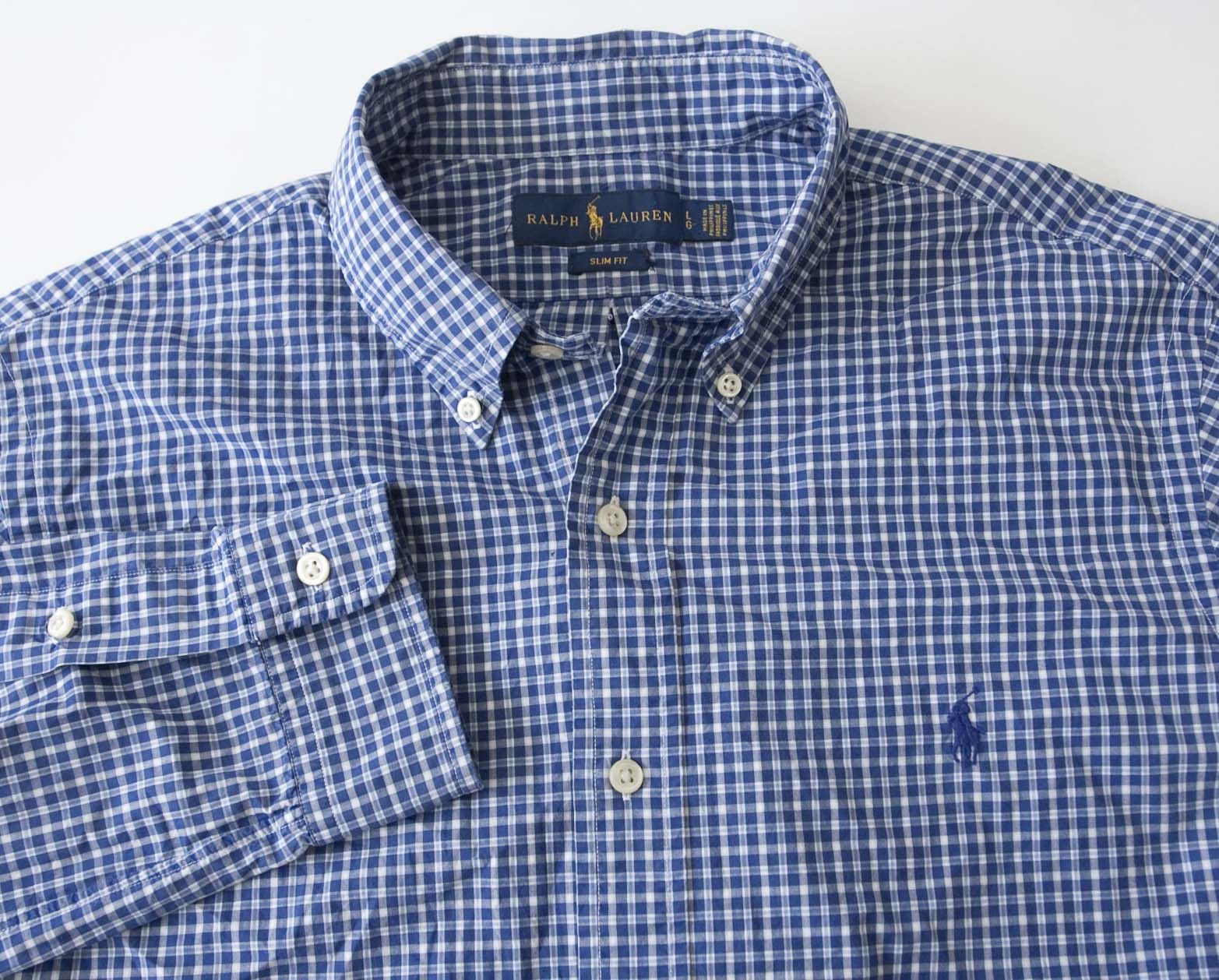 Polo Ralph Lauren Ralph Lauren Shirt Size Slim Fit Size L Blue Plaid Size US L / EU 52-54 / 3 - 2 Thumbnail