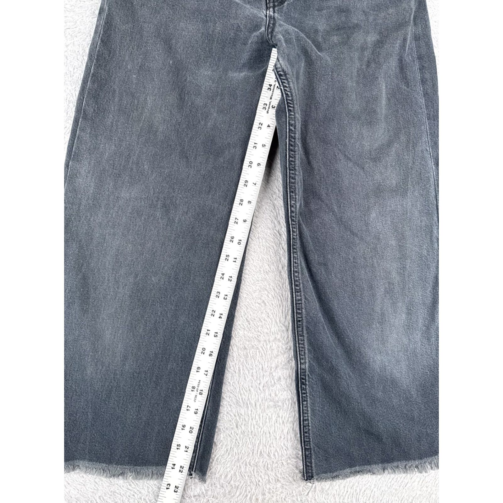 Zara Zara Jeans Womens 6 Black Wide Leg Cotton Blend High Rise Raw Hem 25x23 Denim 5-Pocket Design Distressed Stretch Pocket Mockup: Nimble Size 28" / US 6 / IT 42 - 7 Thumbnail