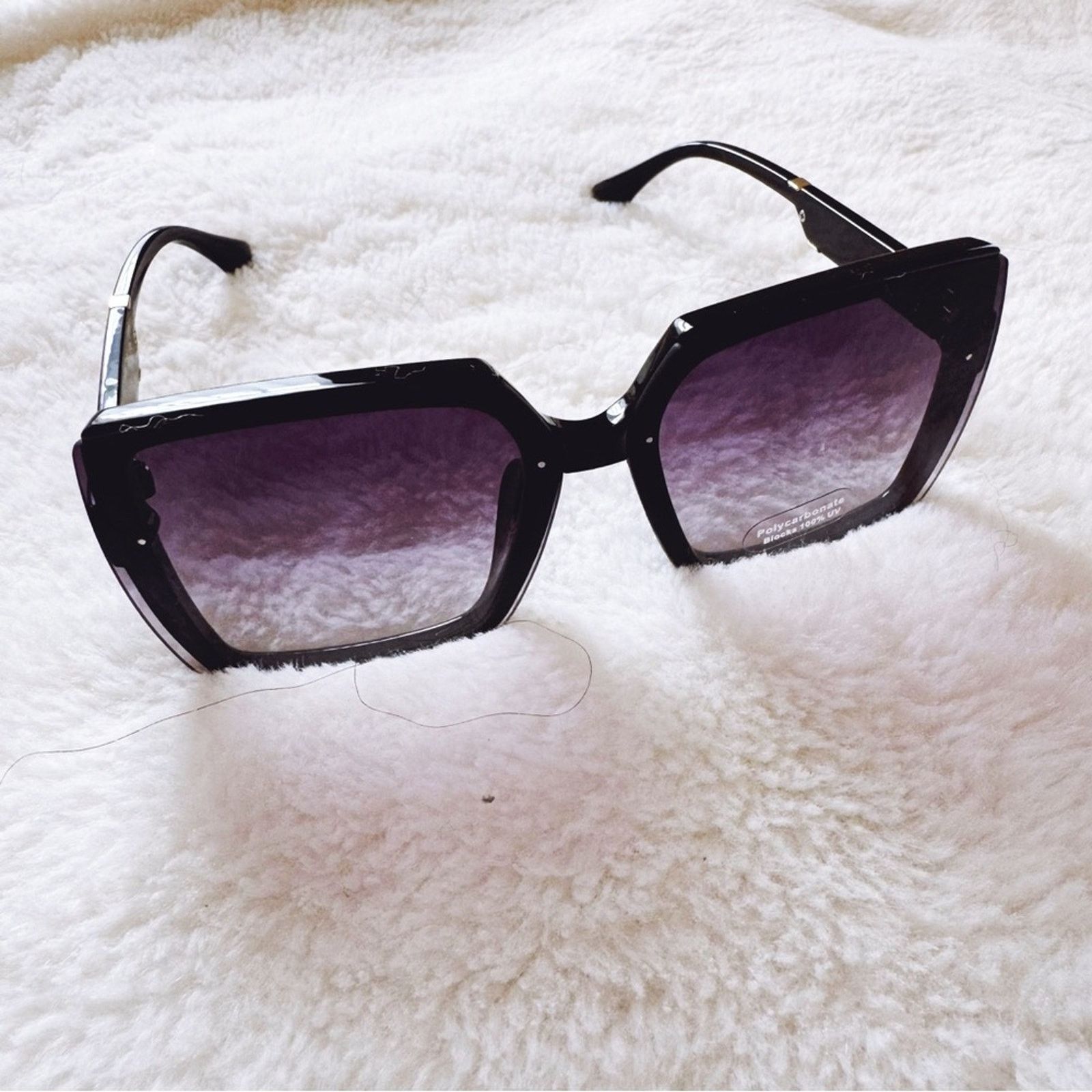 Other Gloria Black Square Oversized Sunglasses Size ONE SIZE - 6 Thumbnail