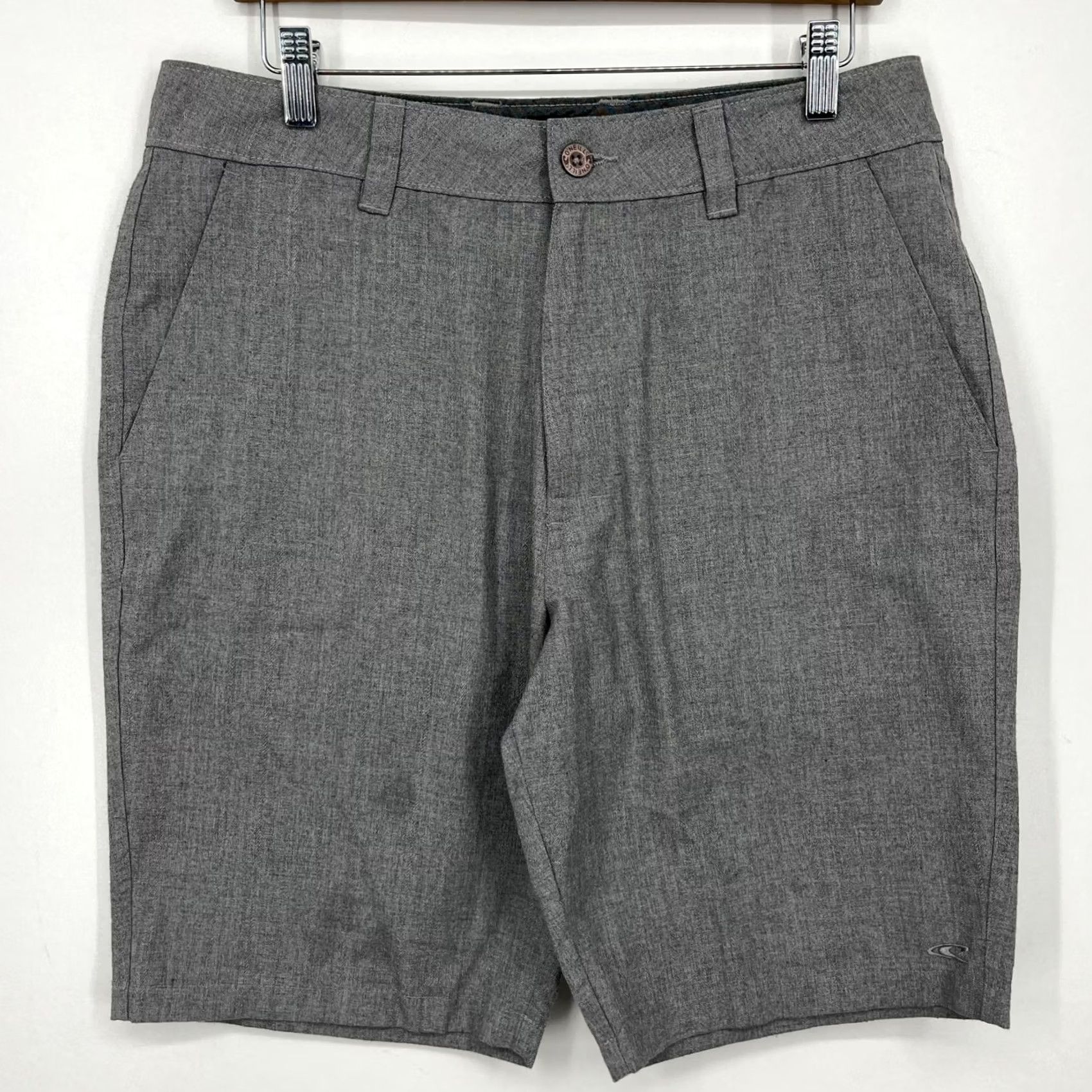 O'Neill O'Neill Chino Shorts Men Gray 32 Flat Front Stretch Regular Inseam 10" Mid Rise Stretch Pockets Casual Summer Spring Size US 32 / EU 48 - 2 Thumbnail