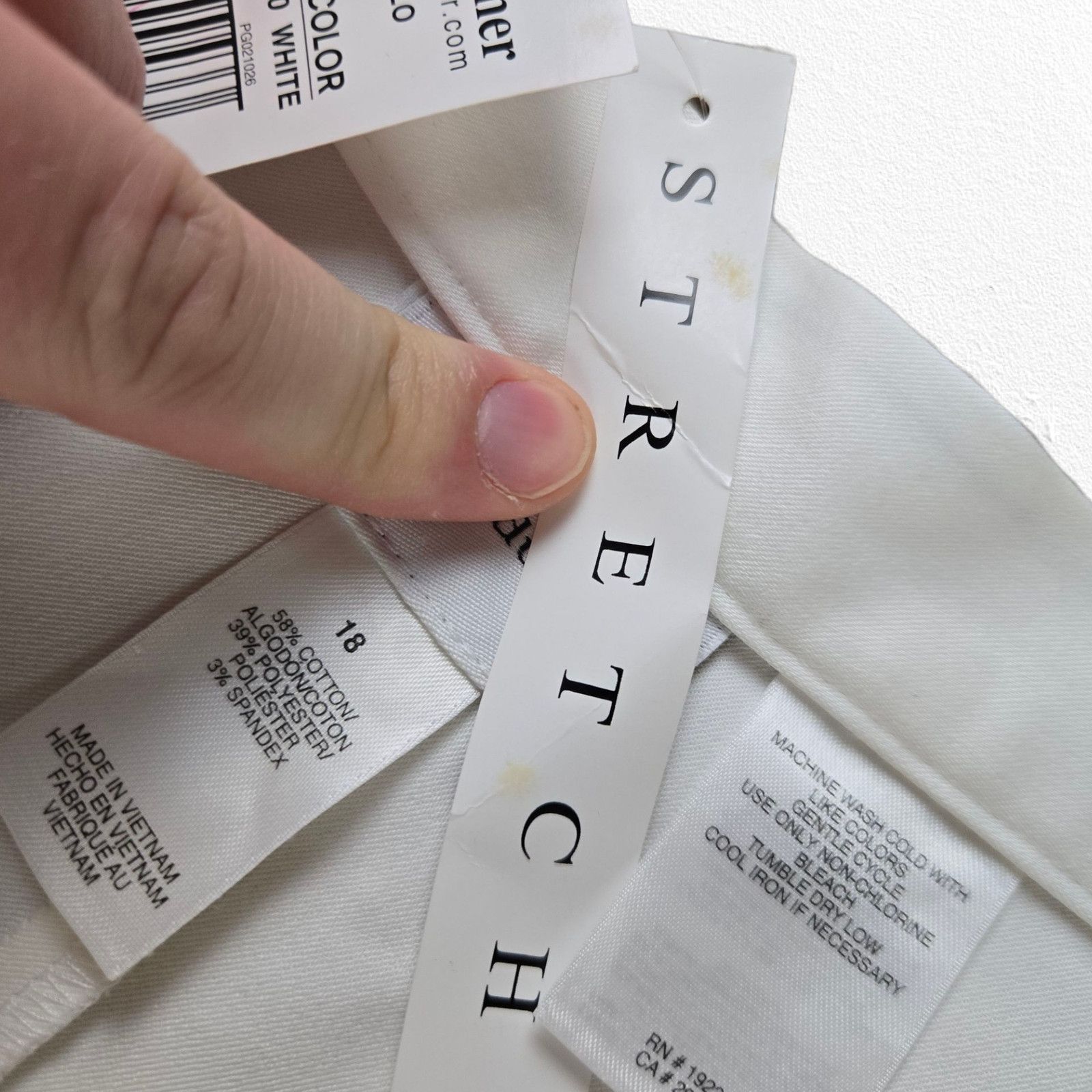 Other White Classic Stretch Minimal Straight Pants Size 18 Size 40" / US 18 - 6 Thumbnail