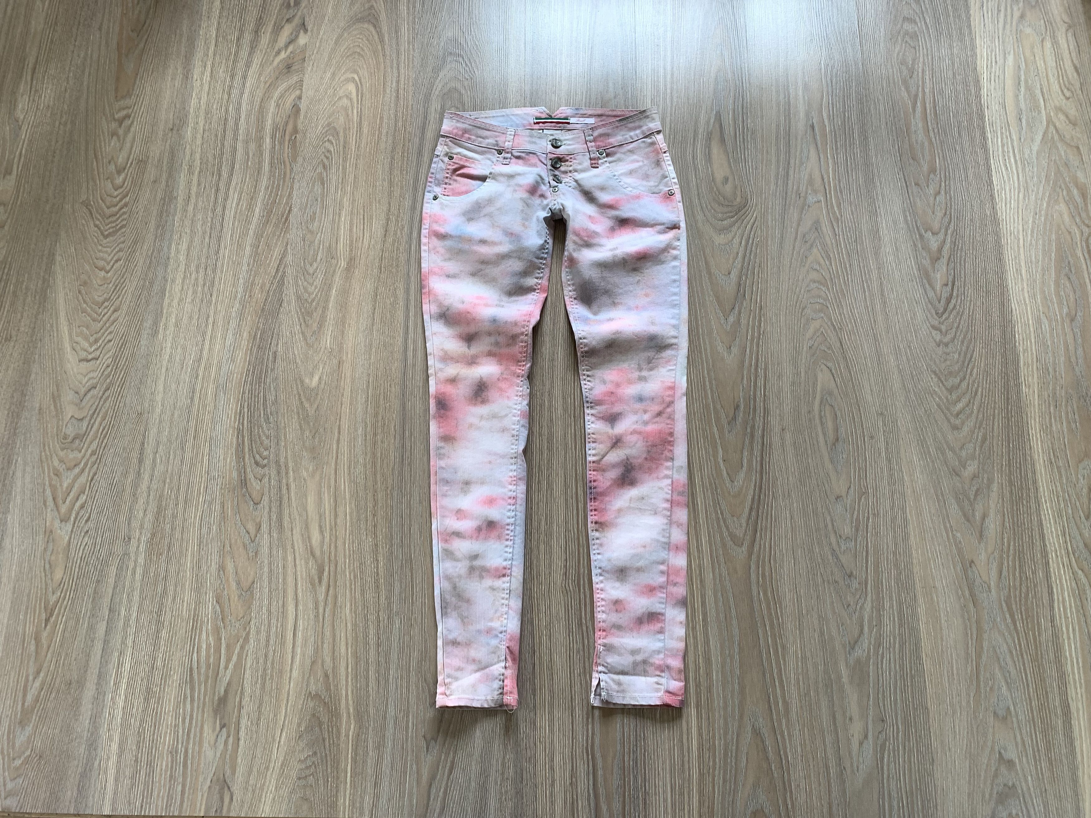 Designer × Vintage Please Women's Printed Tie Dye Skinny Jeans Size 27" / US 4 / IT 40 - 1 Thumbnail