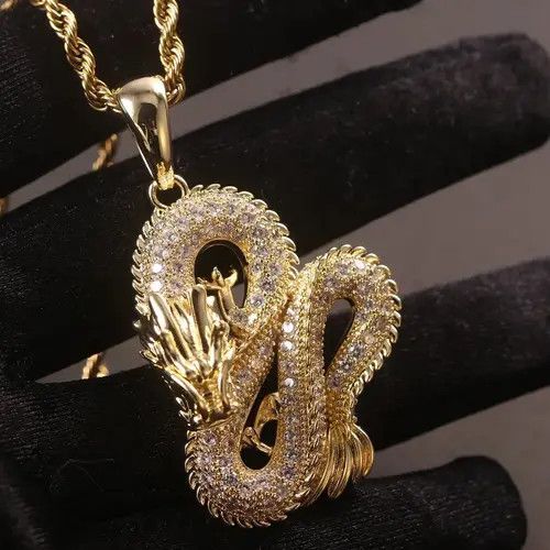 Jewelry Dragon Pendant Necklace Chain Size ONE SIZE - 3 Thumbnail